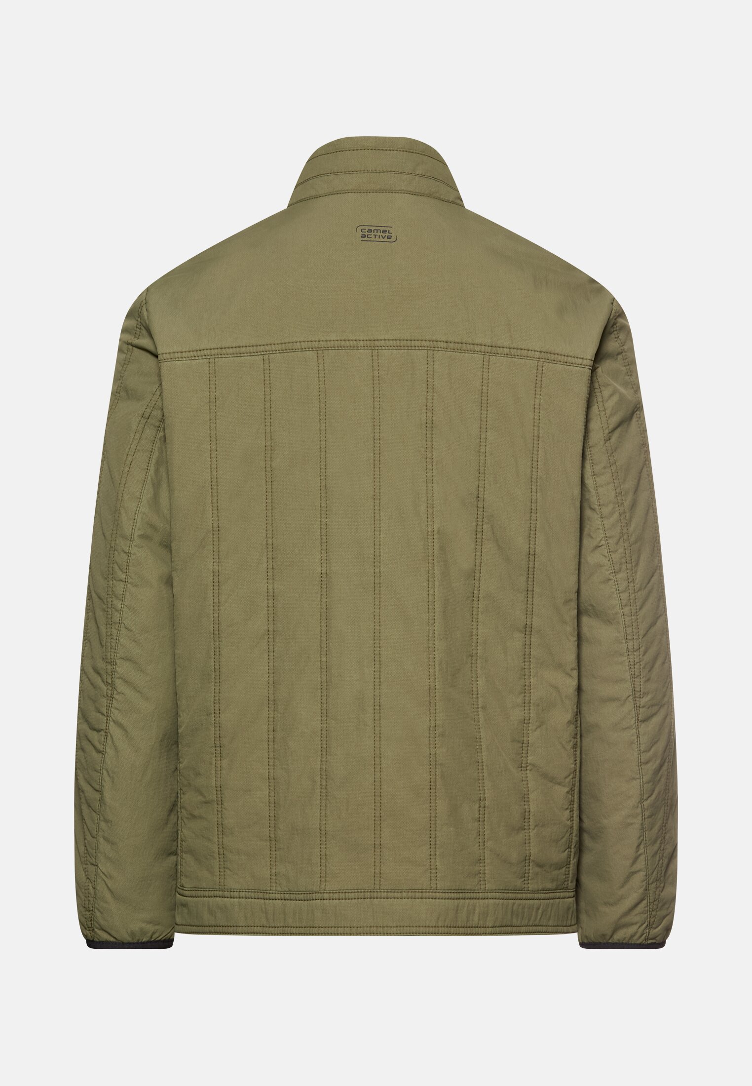 Heren Blouson with stand-up collar Olijfgroen frontaal achter