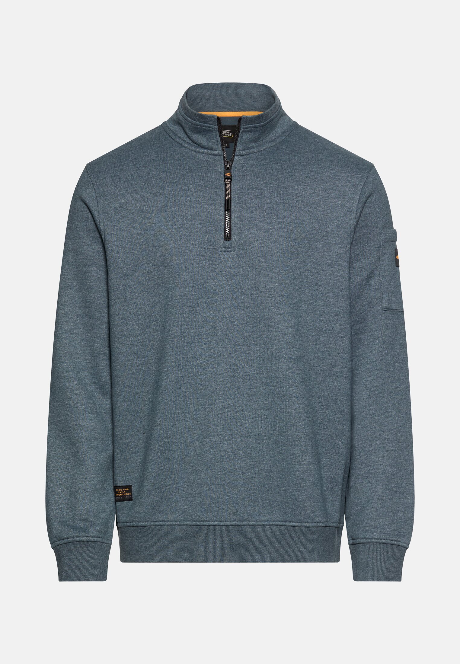Men Sweatshirt with Troyer collar Ink blue frontal front
