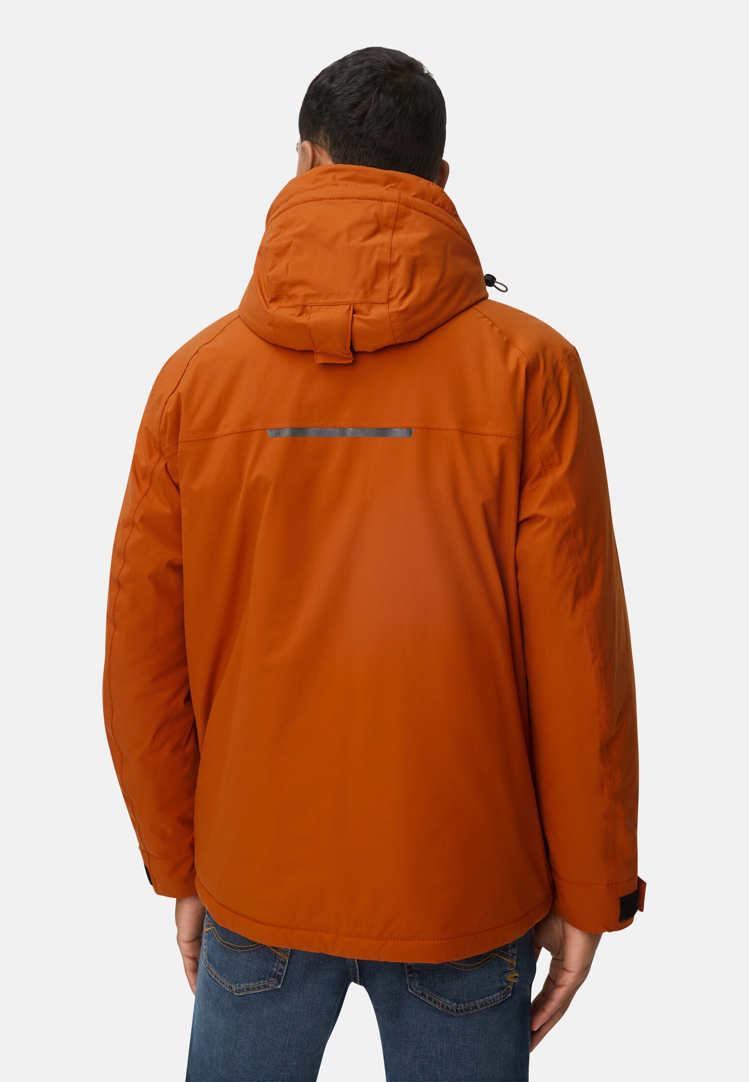 Herren teXXXactive® Jacke mit abnehmbarer Kapuze Zimt getragen hinten