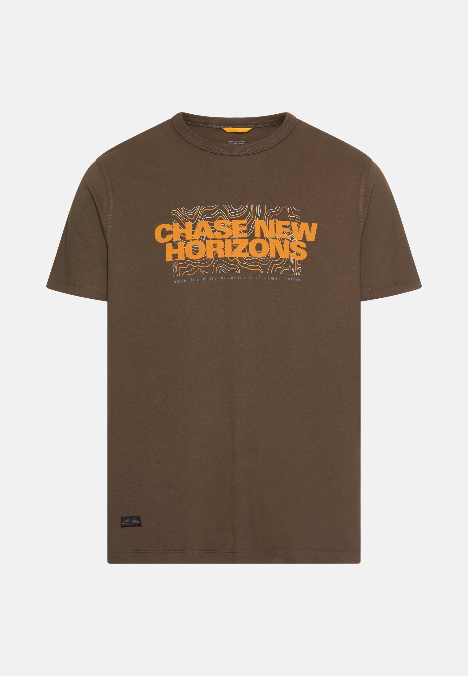 Men T-shirt made of pure cotton Dark brown frontal front