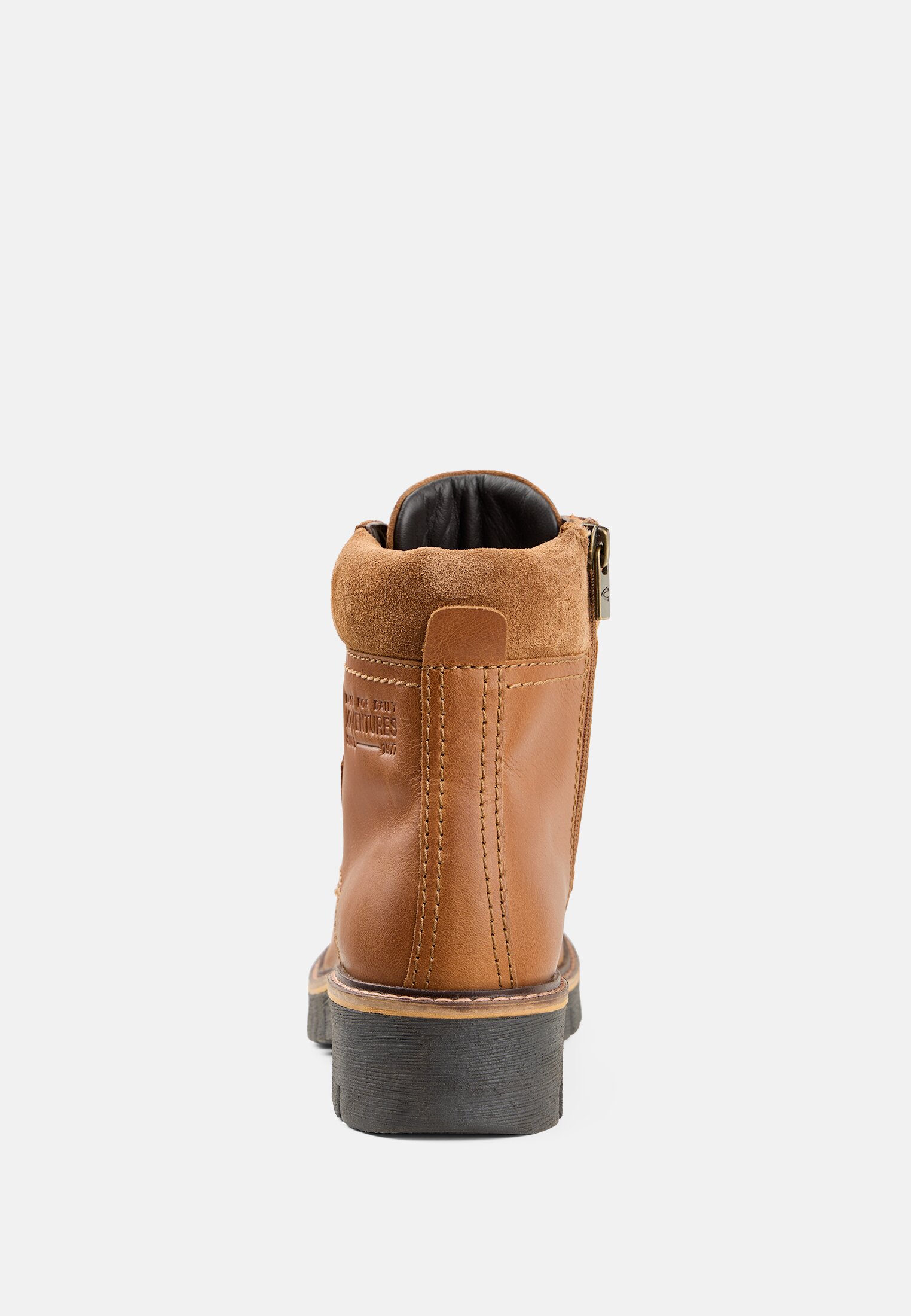 Damen Schnürstiefel mit Profilsohle Hellbraun vorne nah