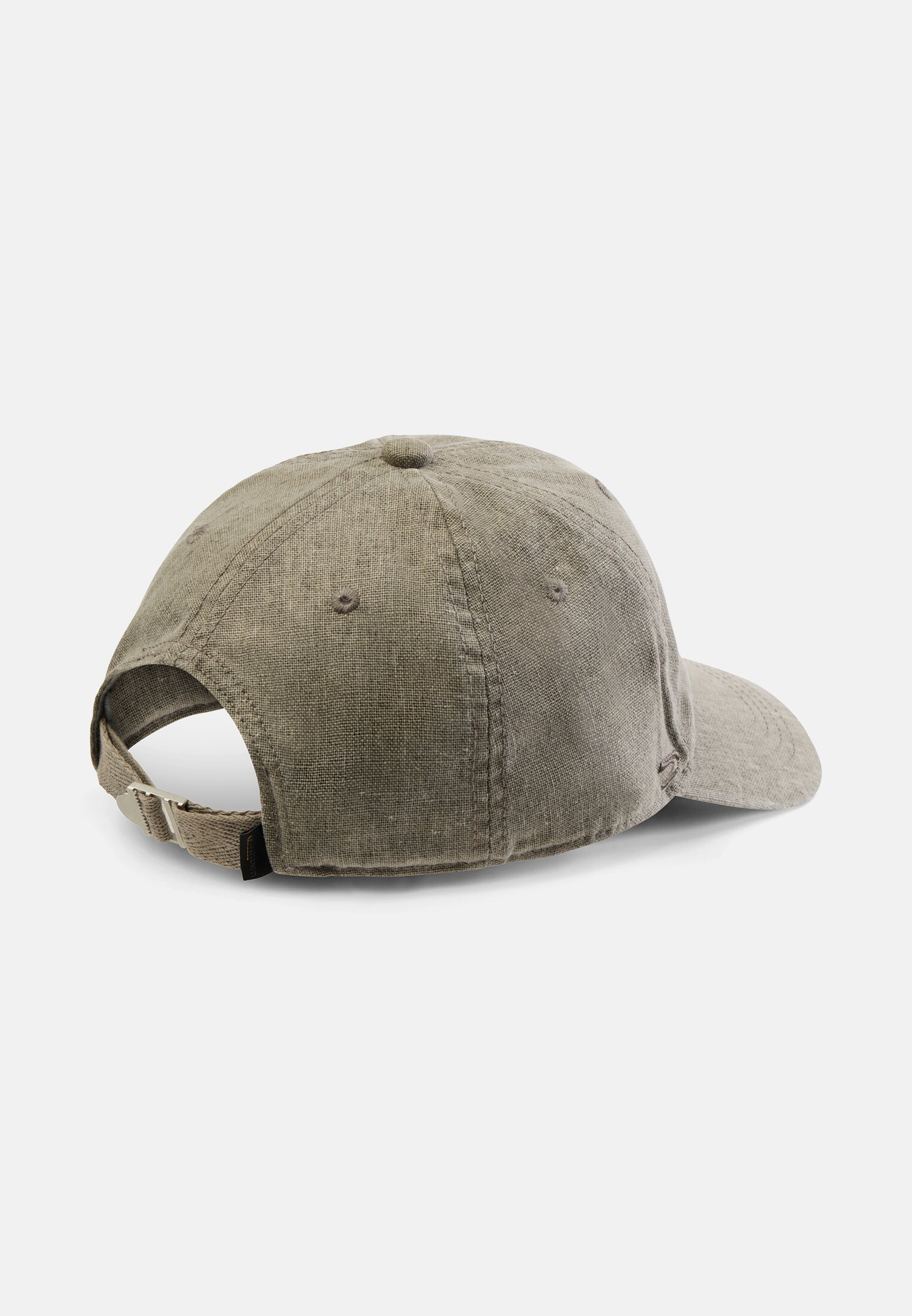 Men Cap from a cotton linen mix Stone Gray frontal back