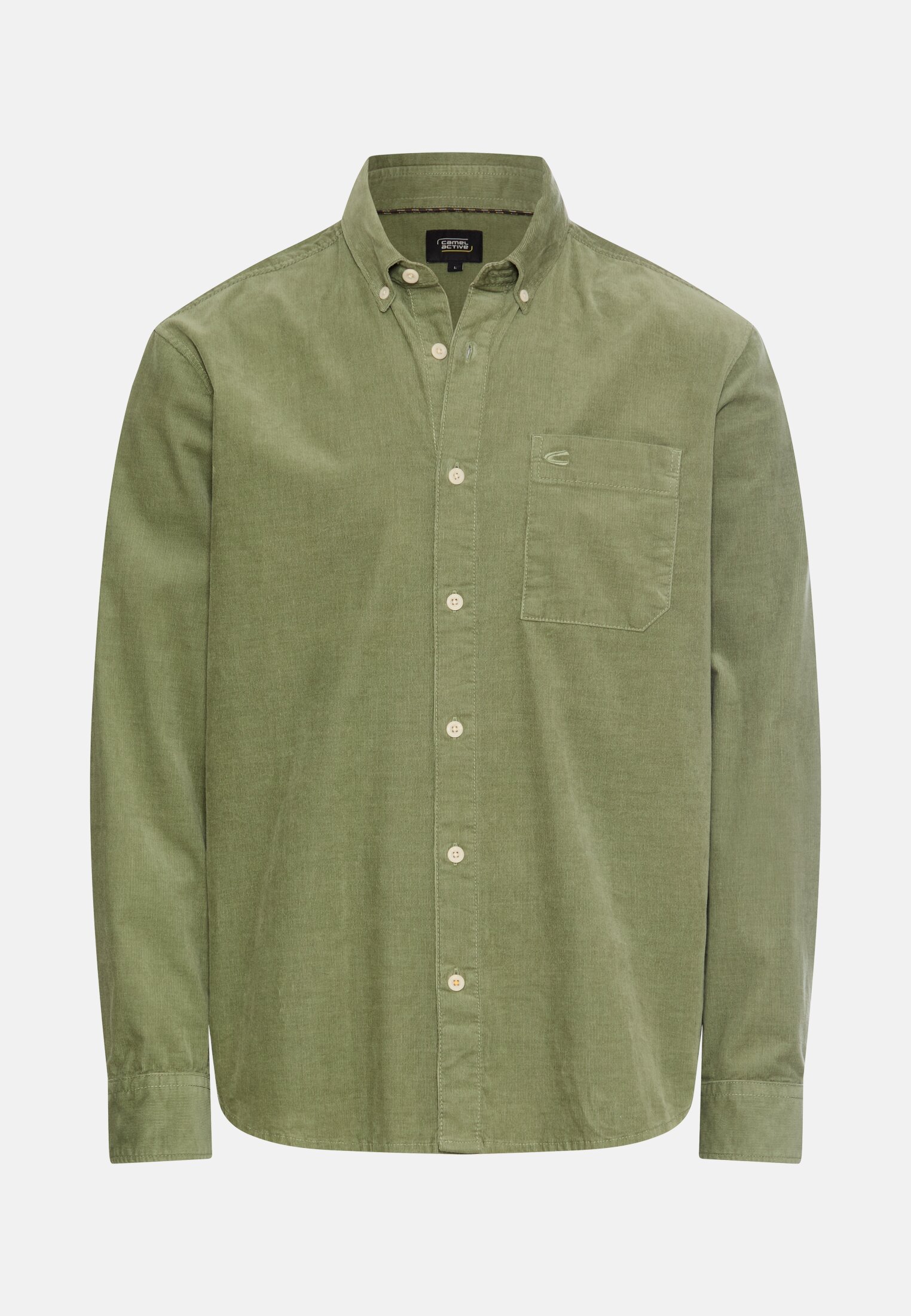 Men Corduroy shirt with 2-way stretch Chlorophyll frontal front