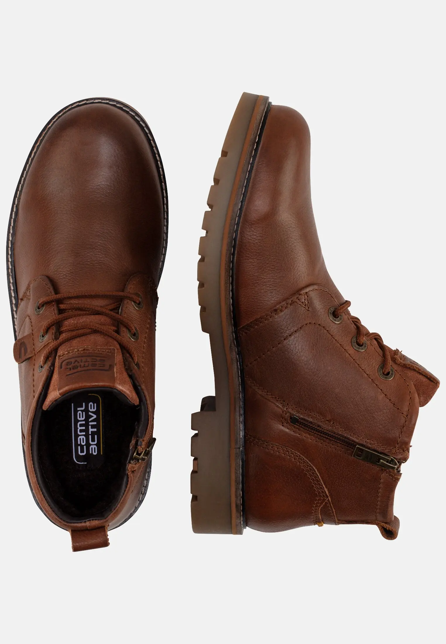 Leder Schnürboot für Herren in Cognac | 41 | camel active