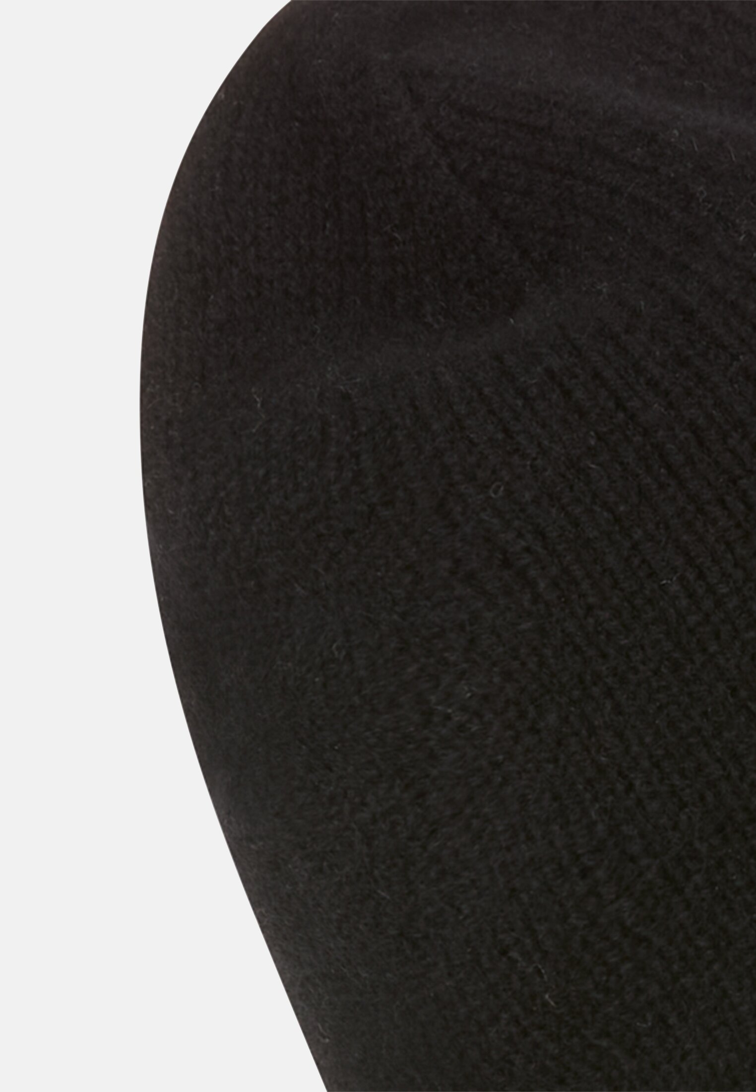 Damen Beanie aus reinem Kaschmir Schwarz vorne nah