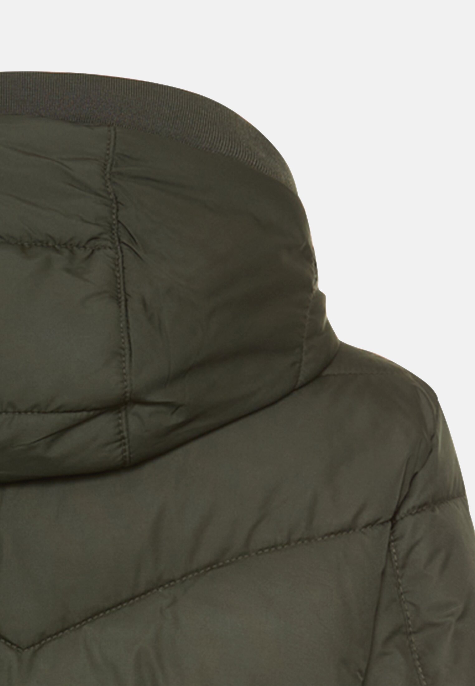 Women Padded jacket with detachable hood Forest Green close back