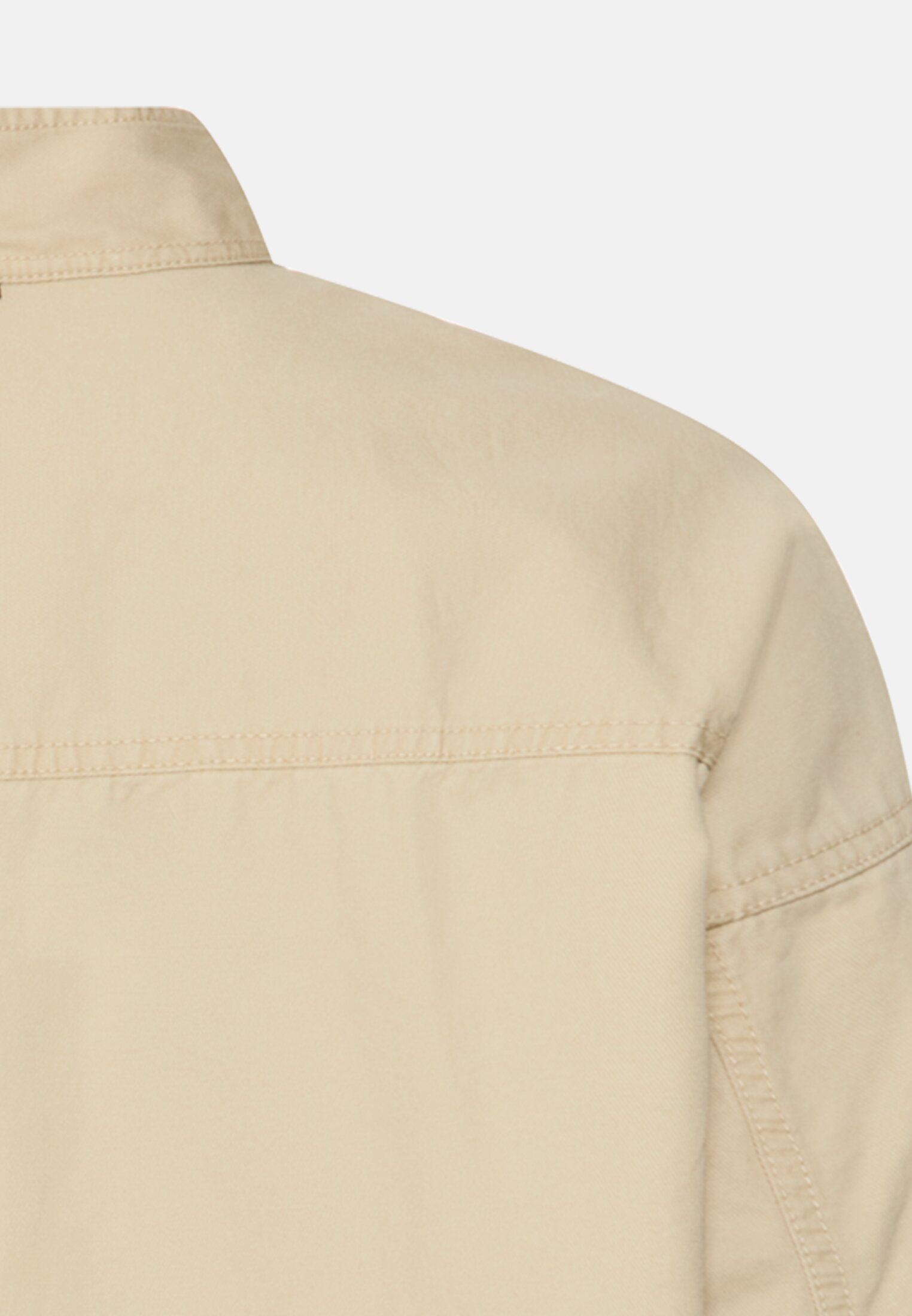 Women Long sleeve blouse with stand-up collar Sand close back