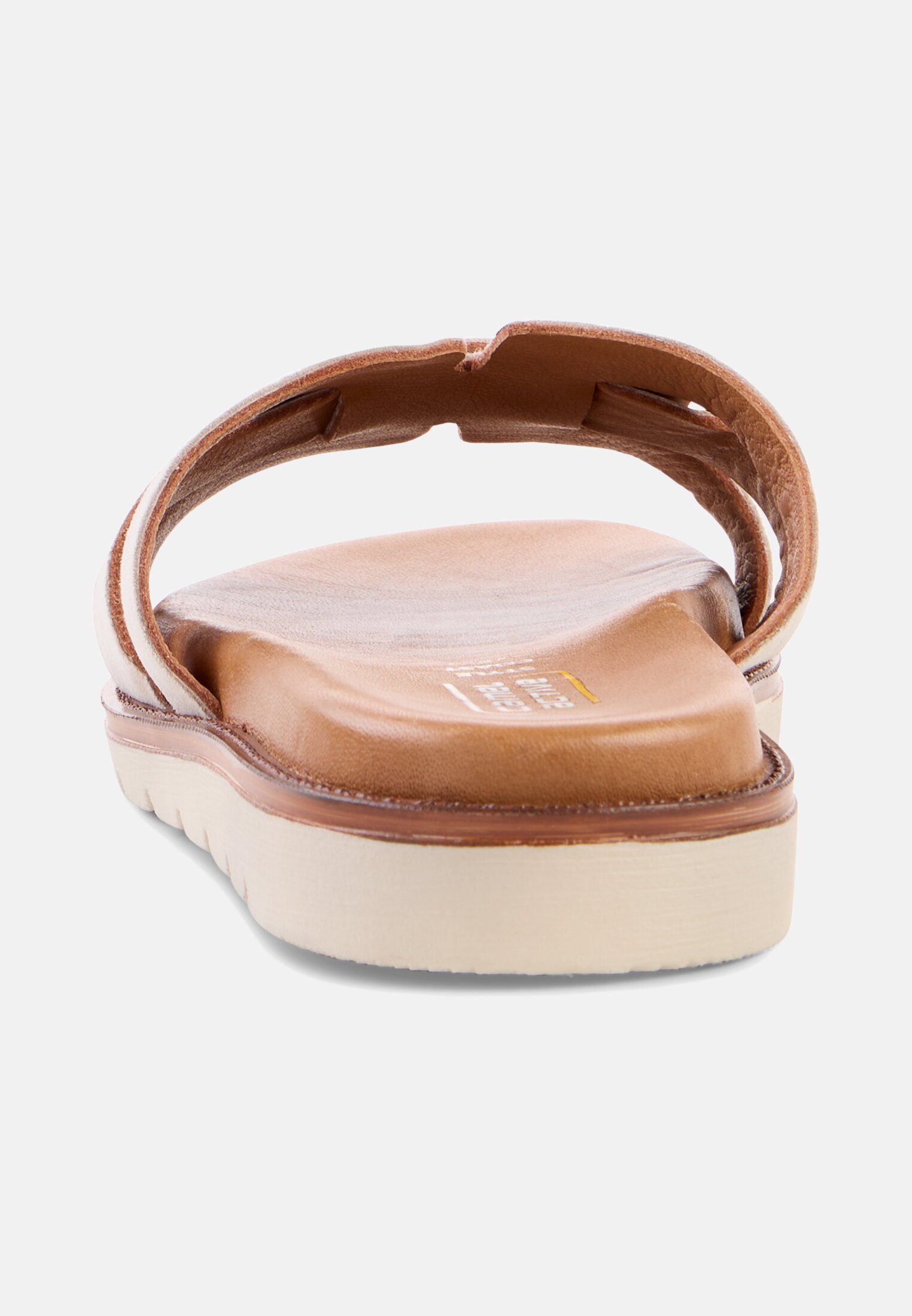 Vrouwen Slipper met een gewatteerd leren voetbed Beige front dichtbij