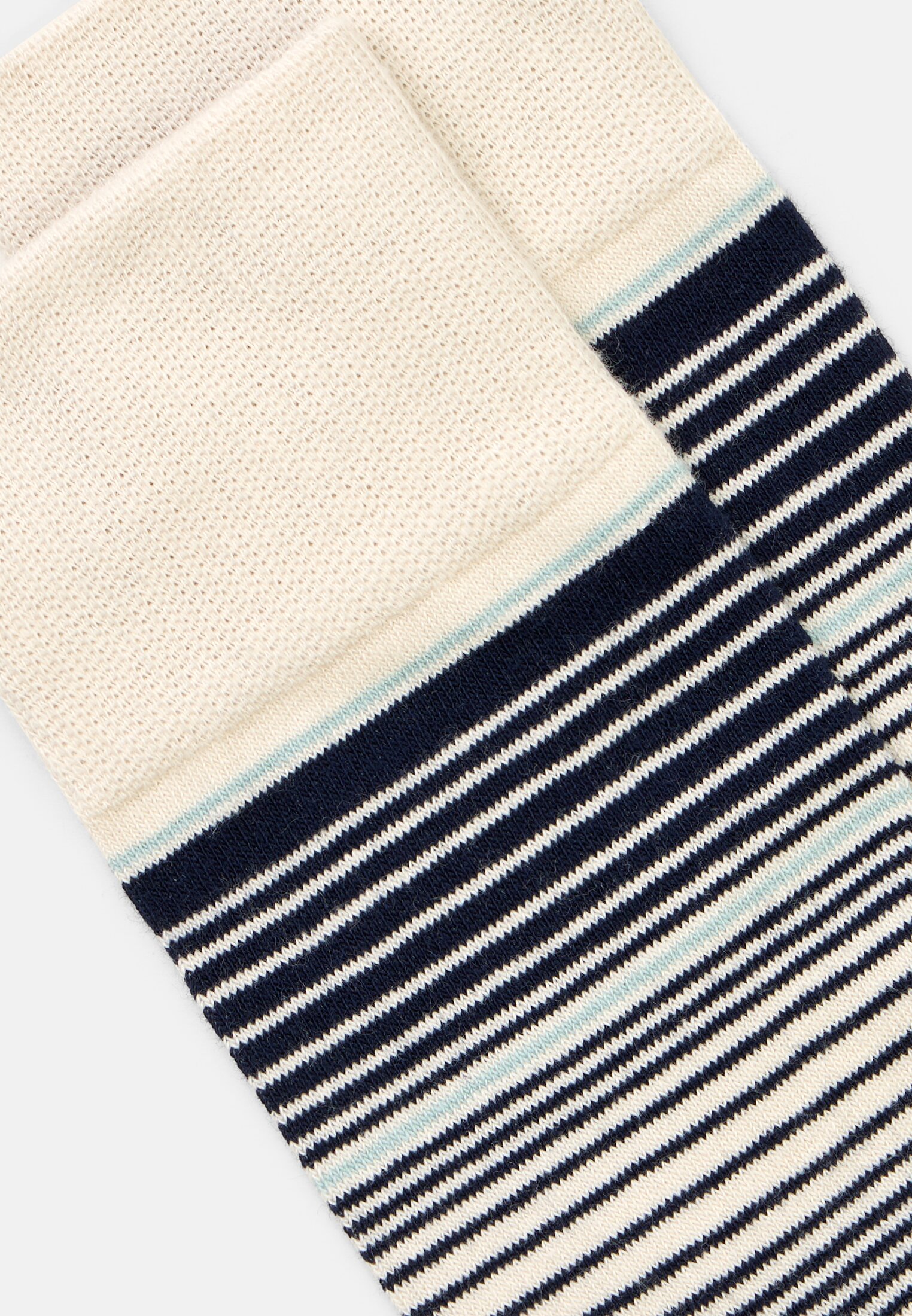 Heren Set van 2 sokken met gestreepte en effen patronen Blauw achter dichtbij