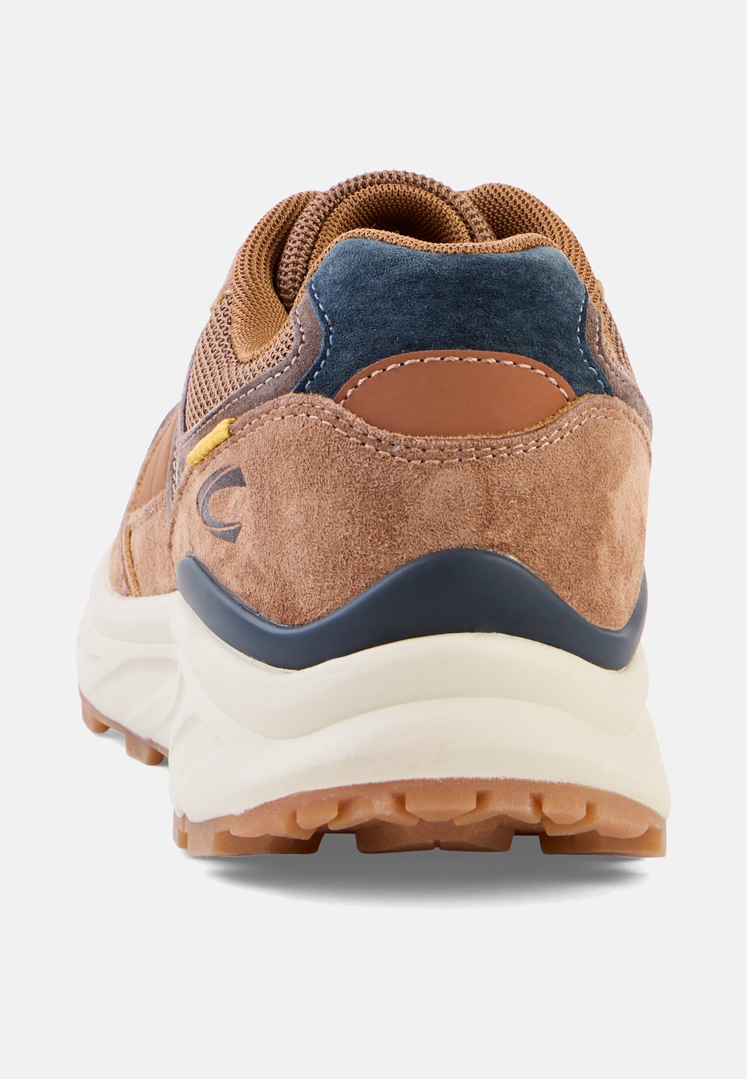 Men Sneakers made from nubuck and textile mix with comfort sole Cognac front close