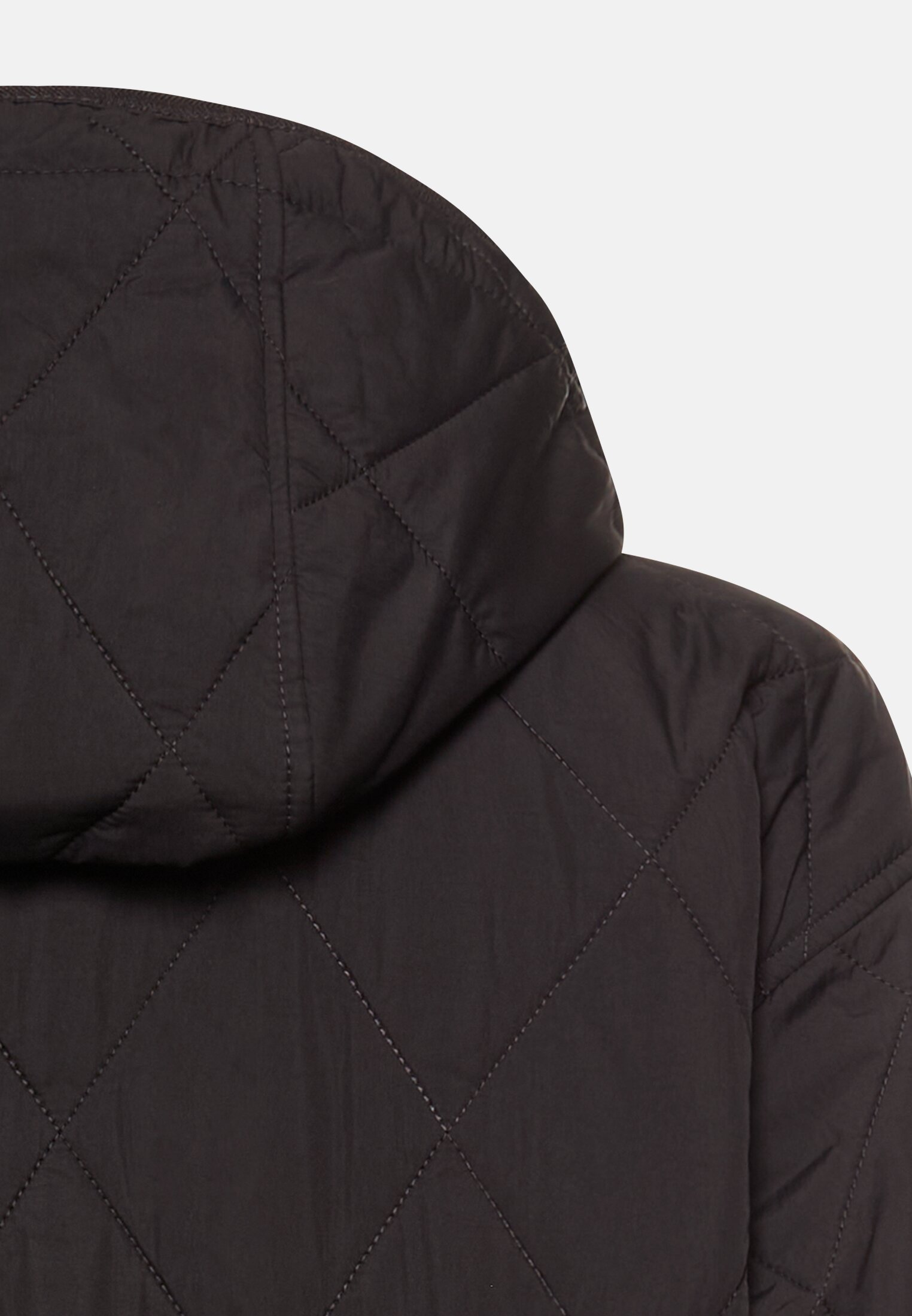 Damen Mantel mit Taschen Schwarz hinten nah