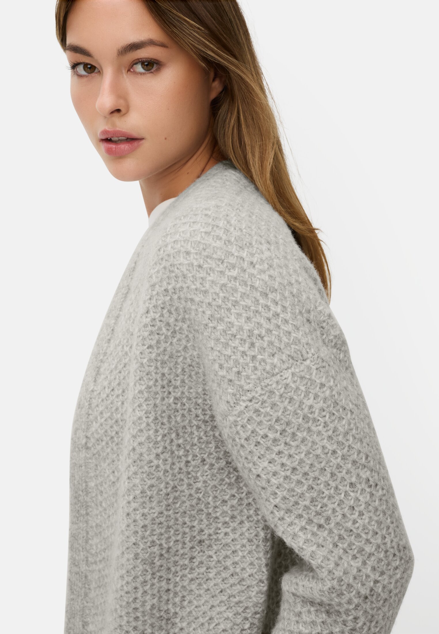 Vrouwen Vest met boxy pasvorm Grijs gedragen detail dichtbij