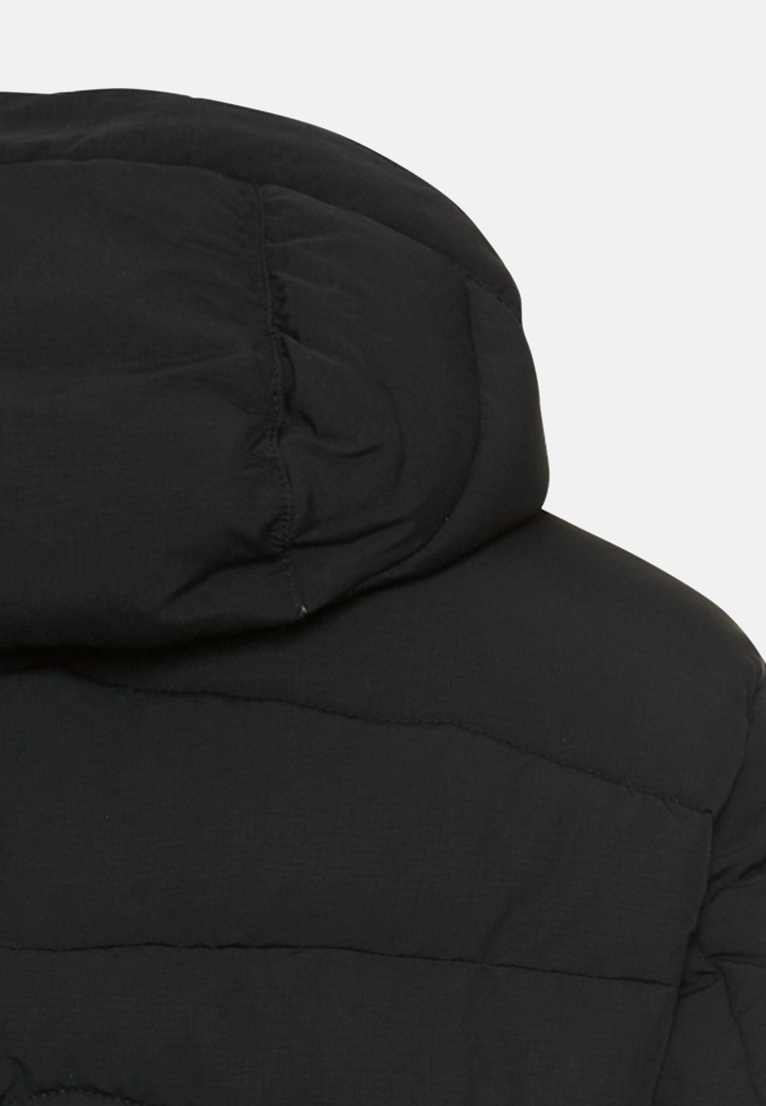Heren Winterjas met afneembare capuchon Zwart achter dichtbij