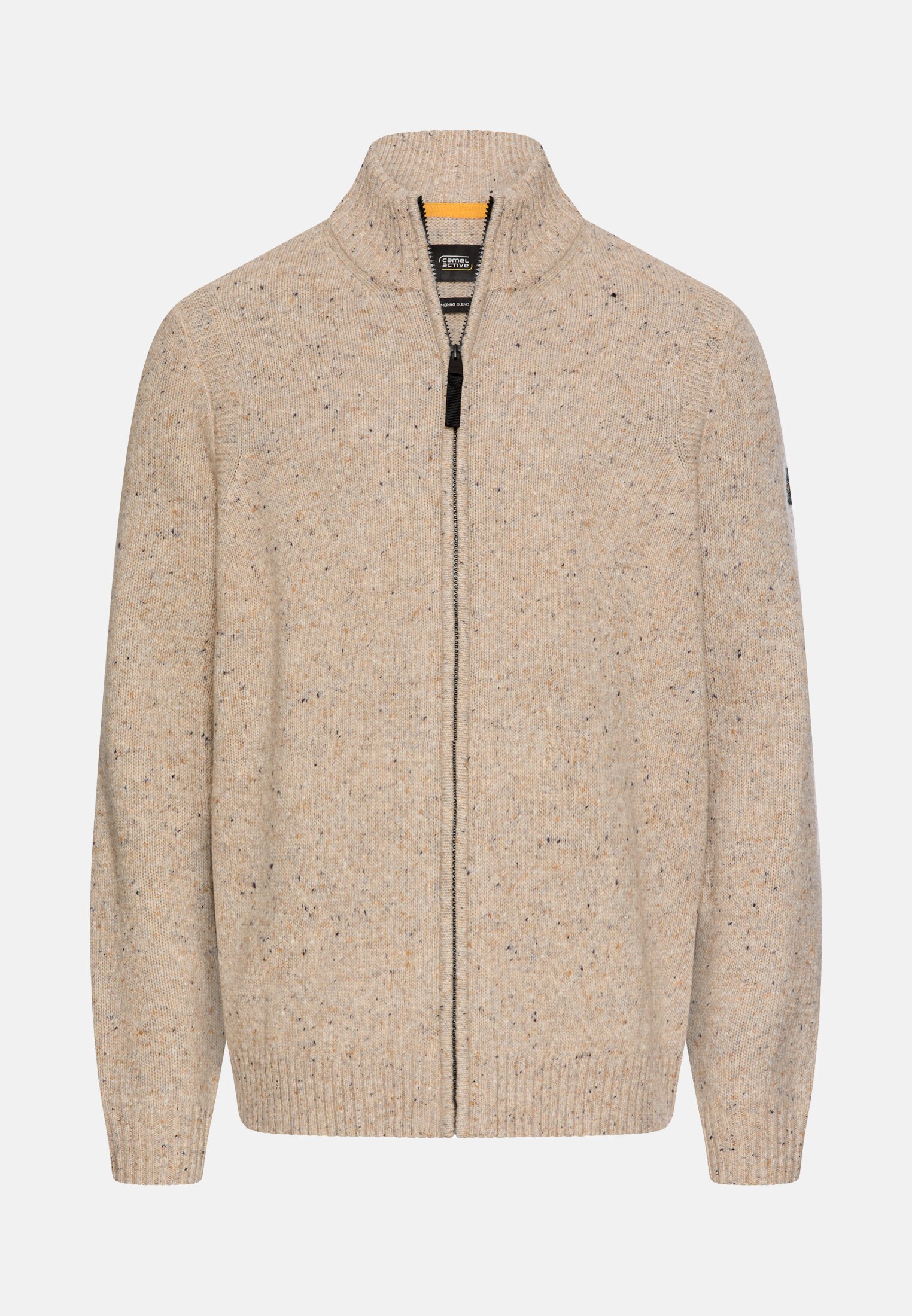 Herren Strickpullover aus Merinowollgemisch Beige frontal vorn