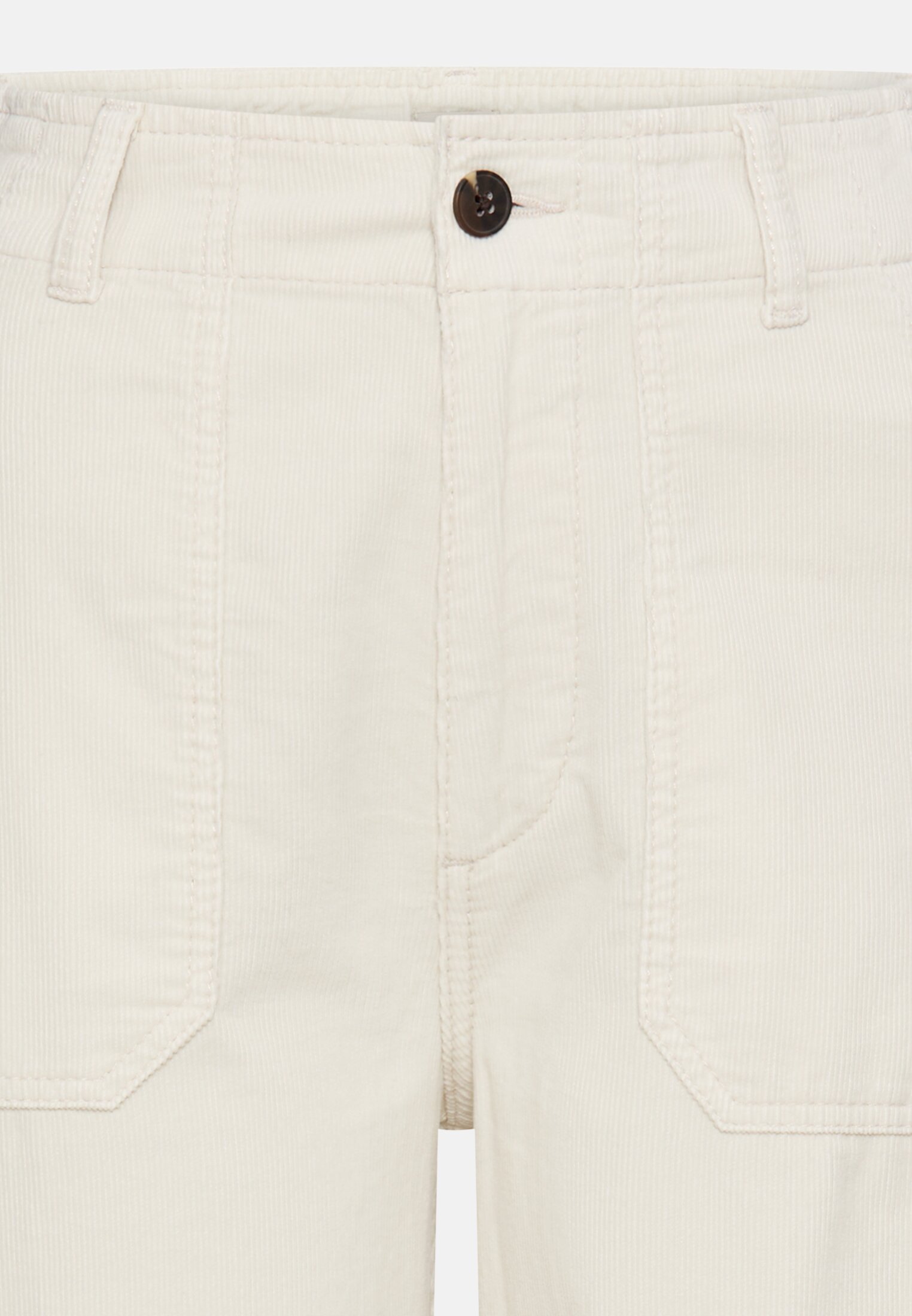 Vrouwen Worker-chino met elastische tailleband Melkwit front dichtbij