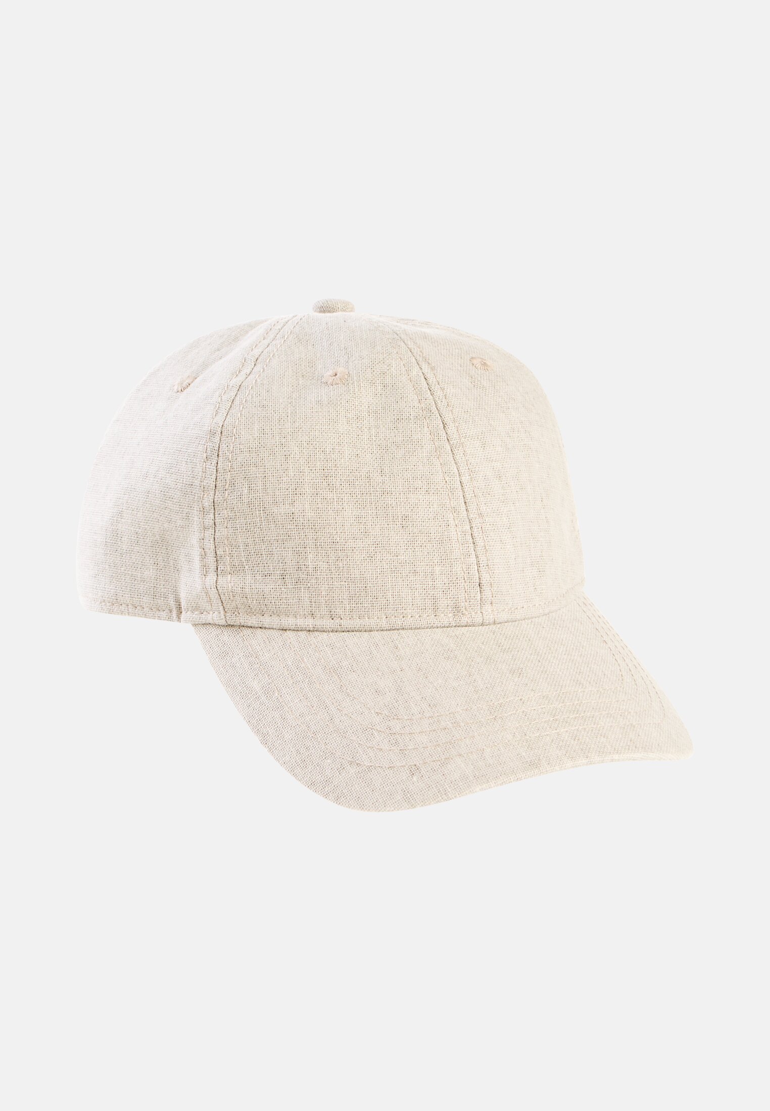 Heren Pet in katoen-linnenmix Beige frontaal voor