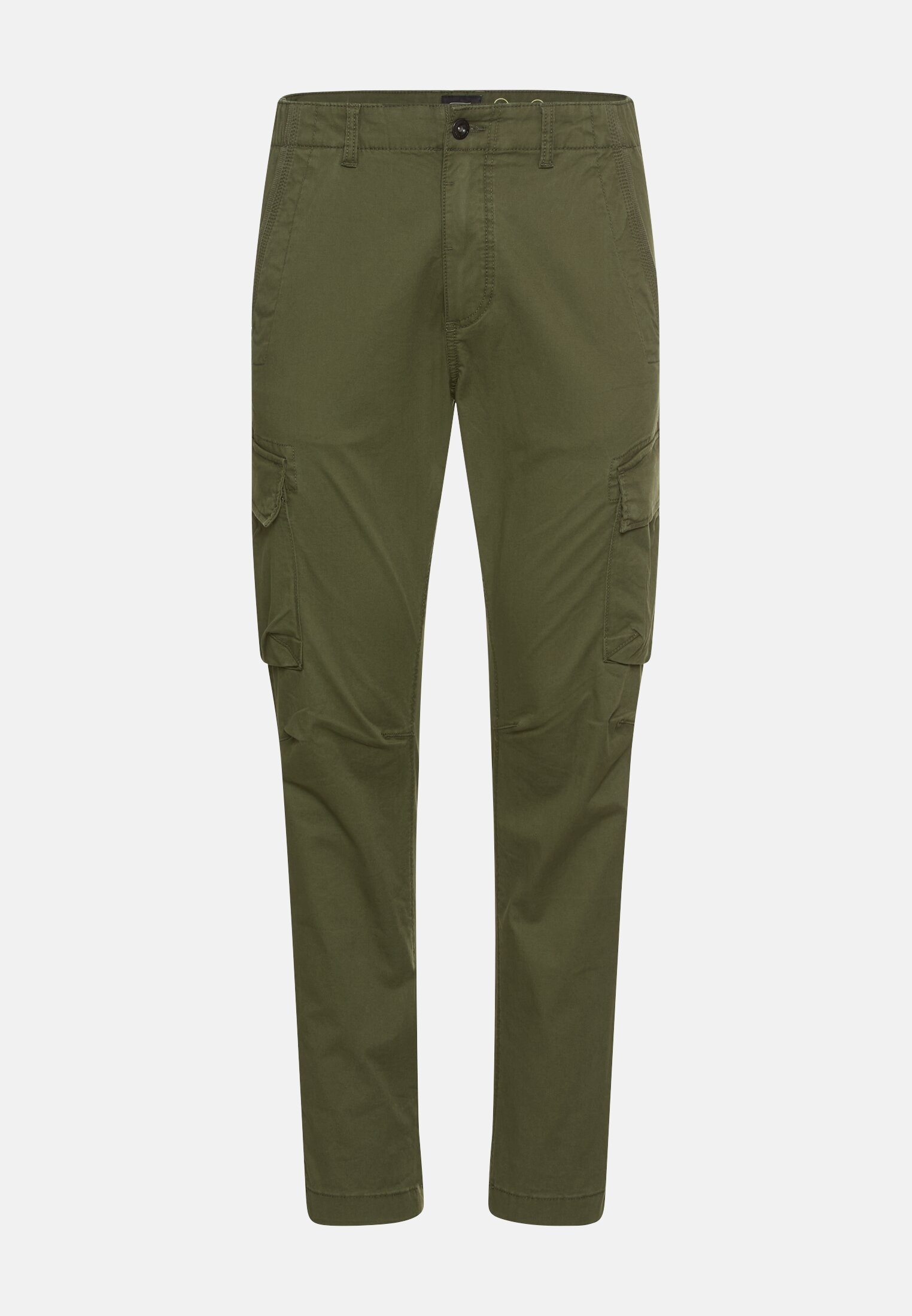 Men Cargo Regular Fit pants made of cottonmix Forest green frontal front