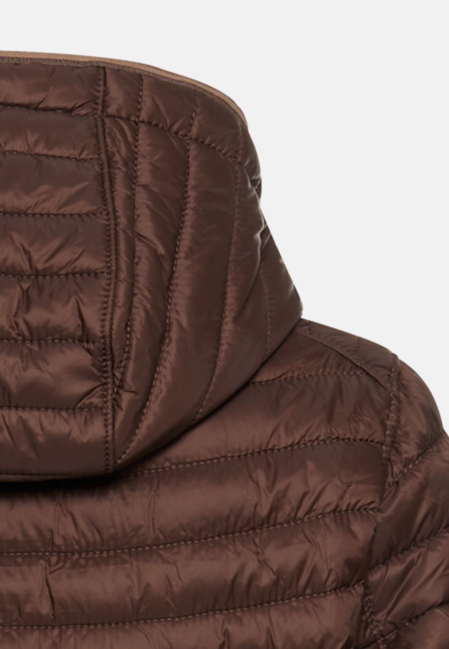 Women Windproof jacket with side knit insert Brown close back