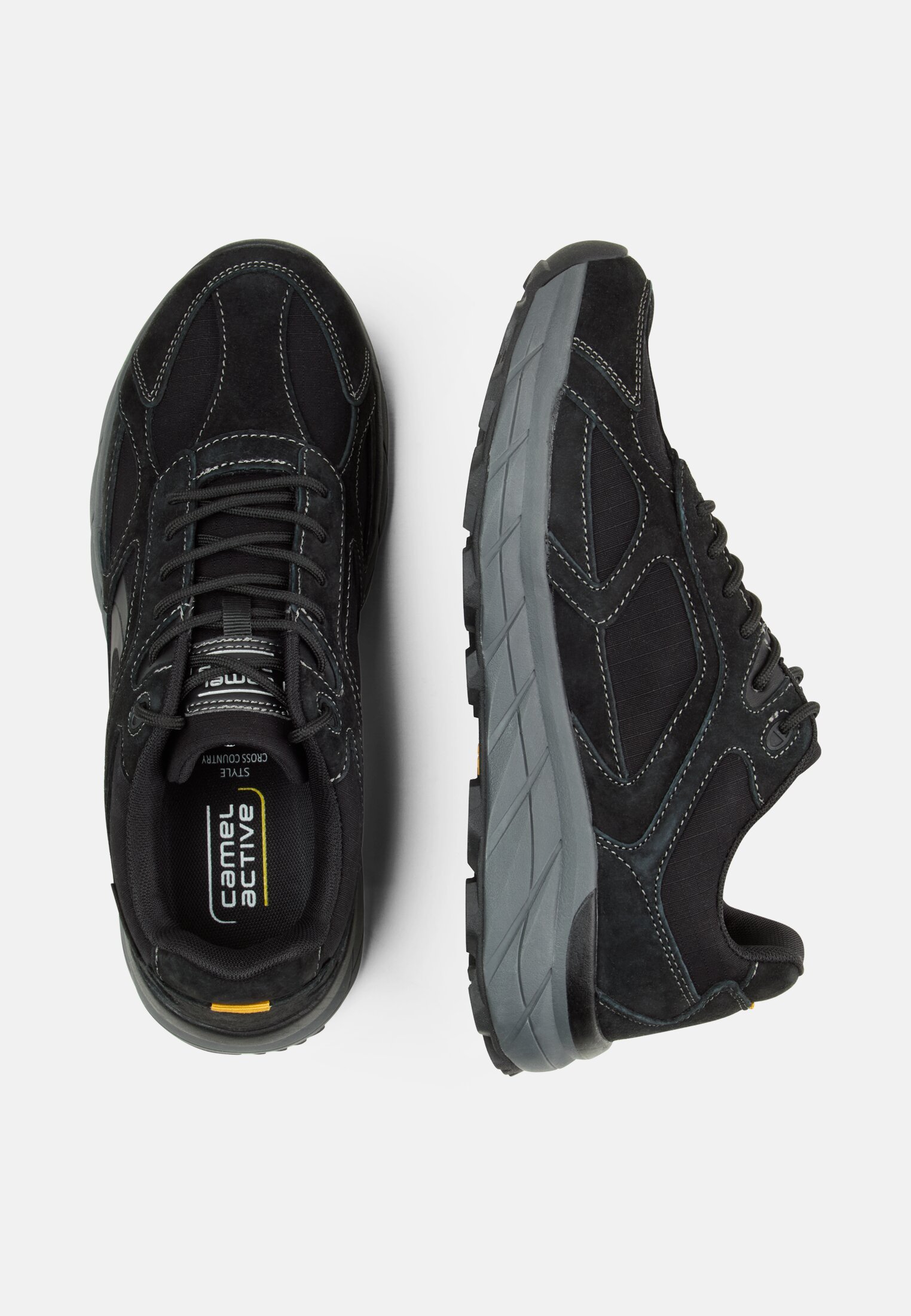 Men Sneakers made of nubuck leather Black frontal top