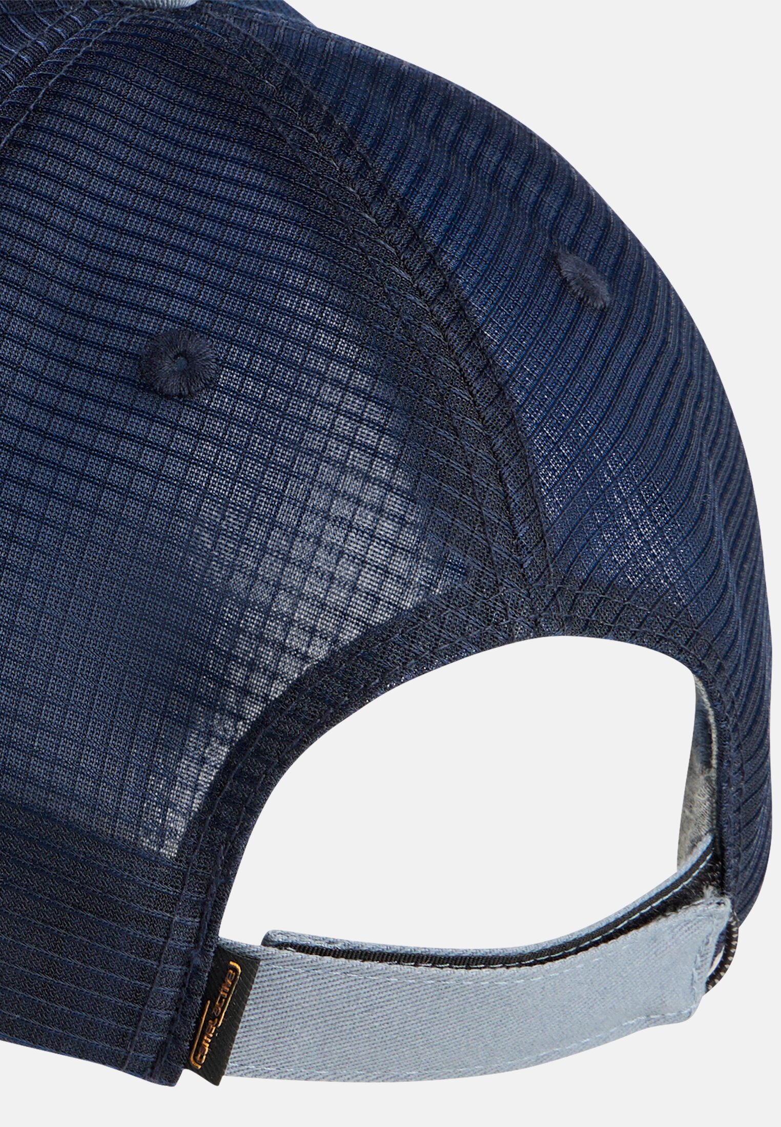 Herren Cap aus reiner Baumwolle Sturmblau hinten nah