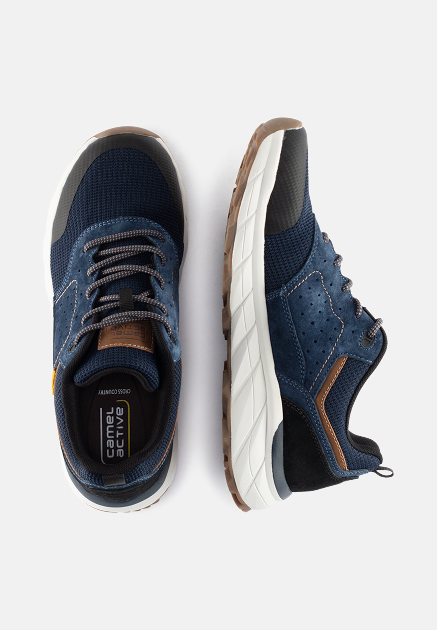 MI_54CCA09-0347-650_1G-00 Herren Sneaker aus Nubukleder und Textil Blau frontal oben