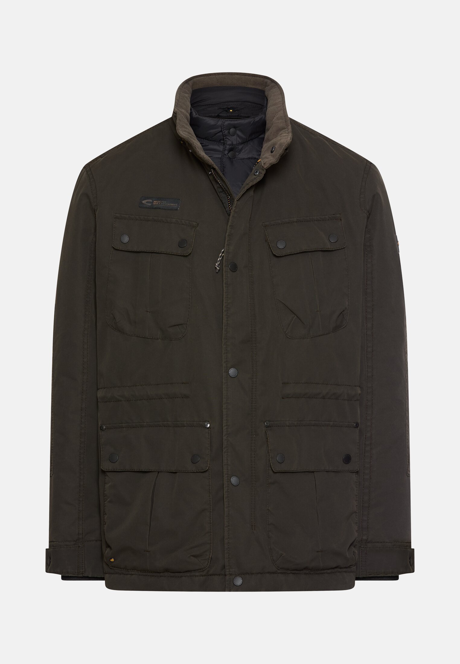 Herren Field Jacket mit verstallbarem Bund Braun frontal vorn