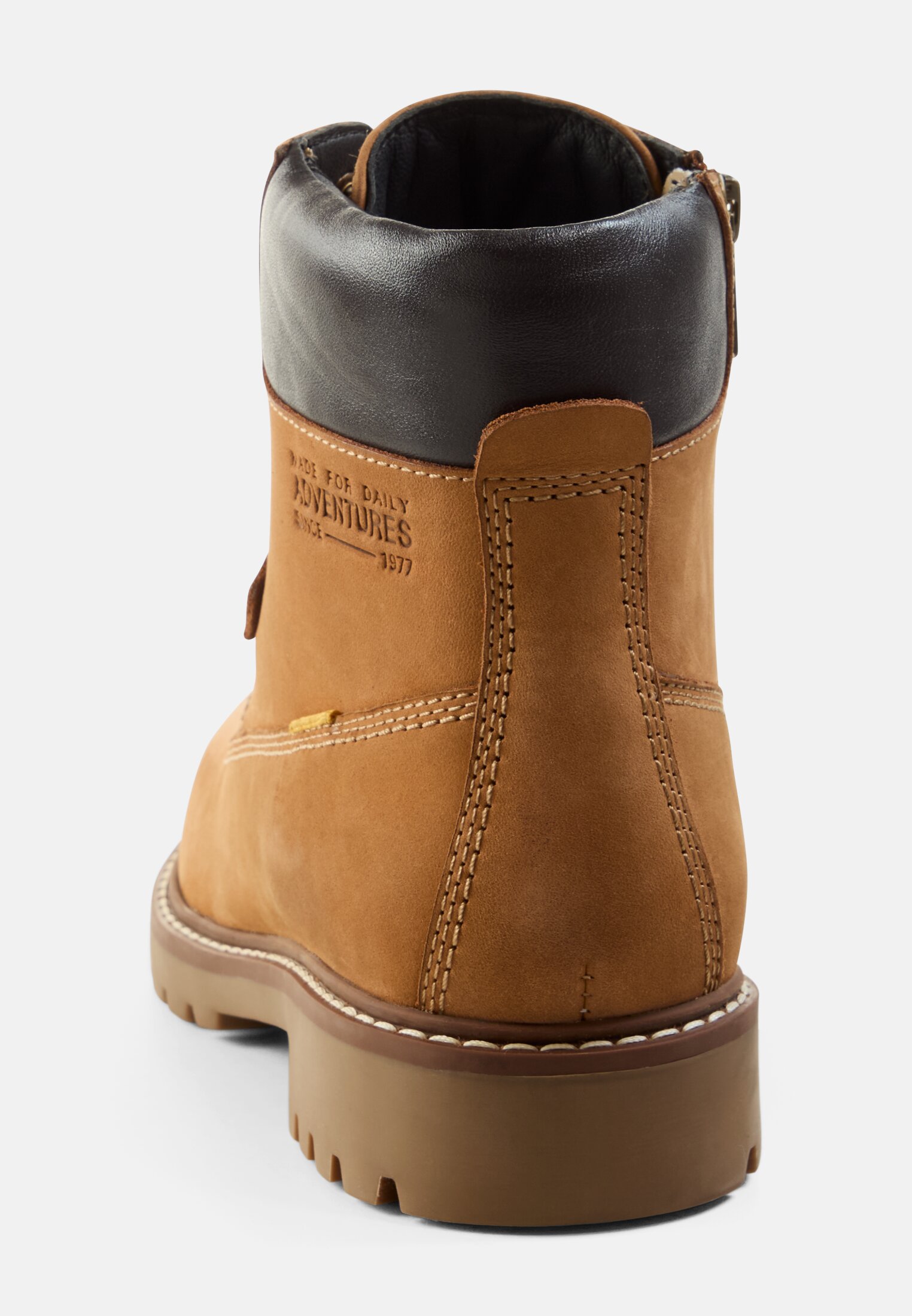 Damen Schnürboot mit seitlichem Reißverschluss Braun vorne nah