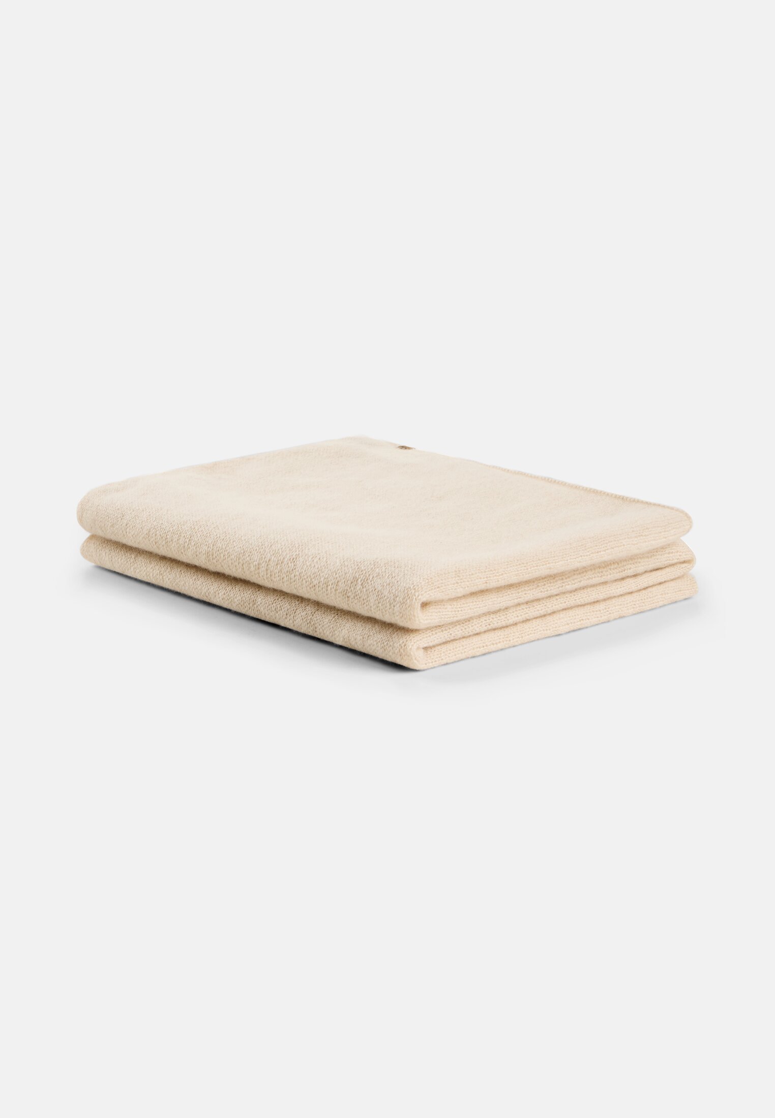 Damen Strickschal aus 100 % Kaschmir Beige frontal oben