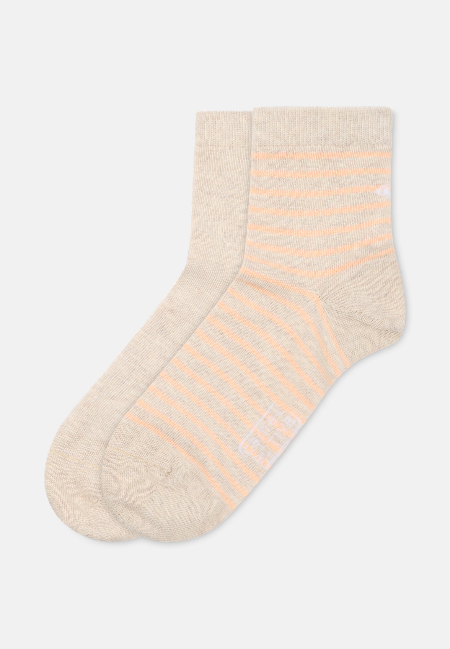 Women Striped socks made from a cotton blend Beige frontal front