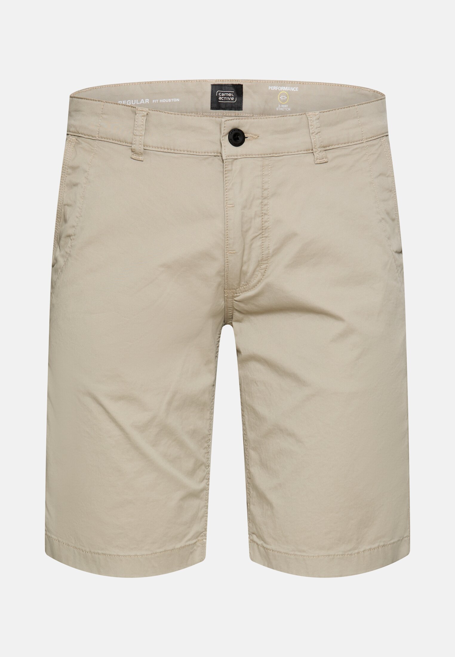 Herren Bermuda Shorts mit Reißverschluss Beige frontal vorn