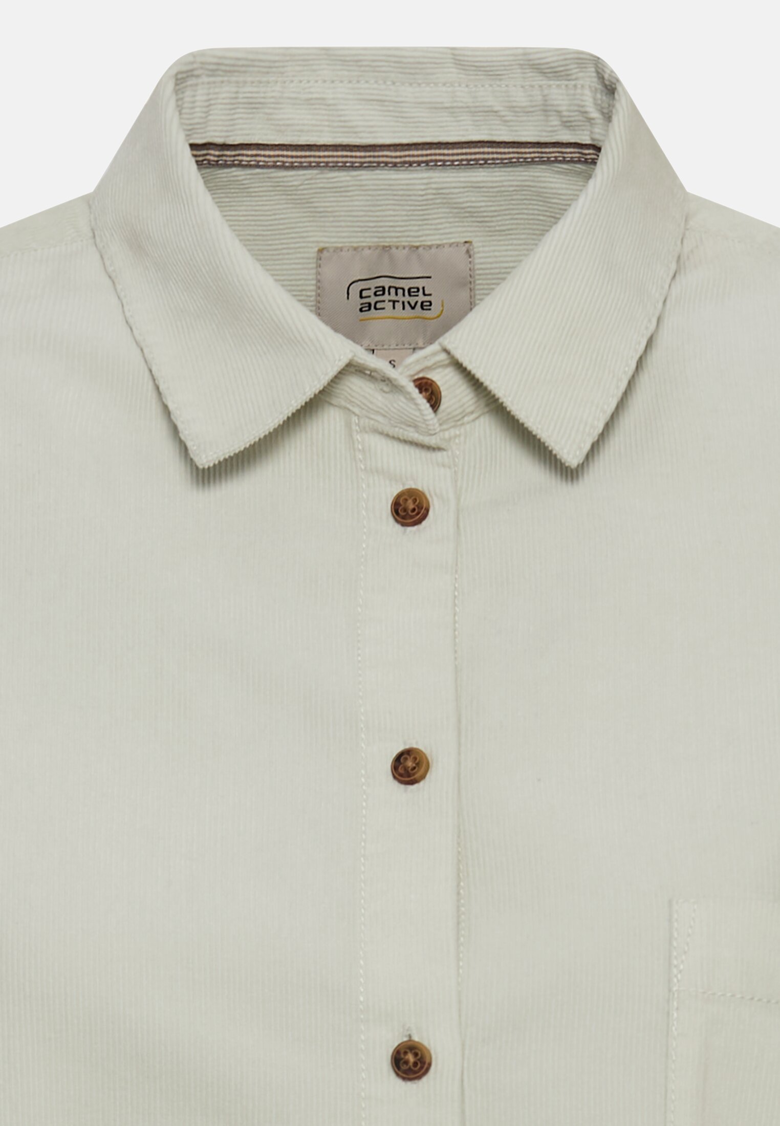 Women Cotton blouse with chest pocket Mint front close