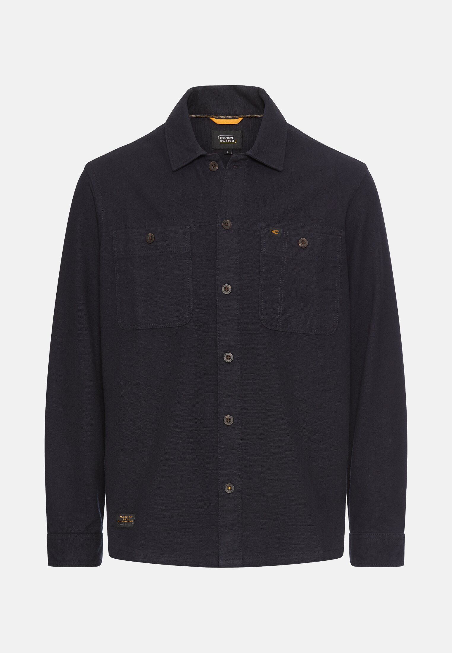 Men Cotton shirt with chest pocket Navy Blue frontal front