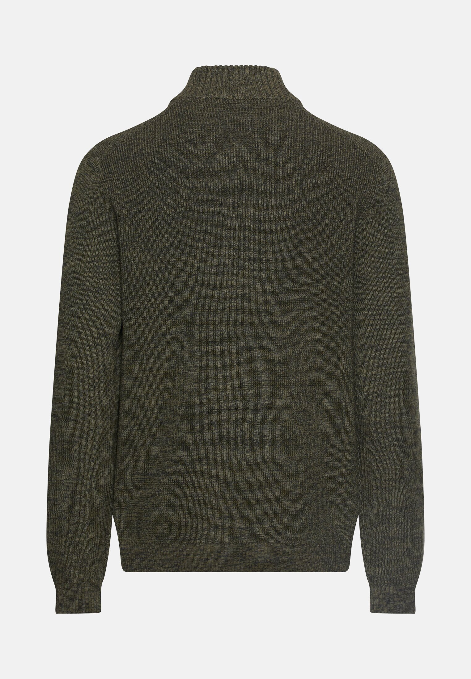 Men Knitted troyer in marled look Olive green frontal back