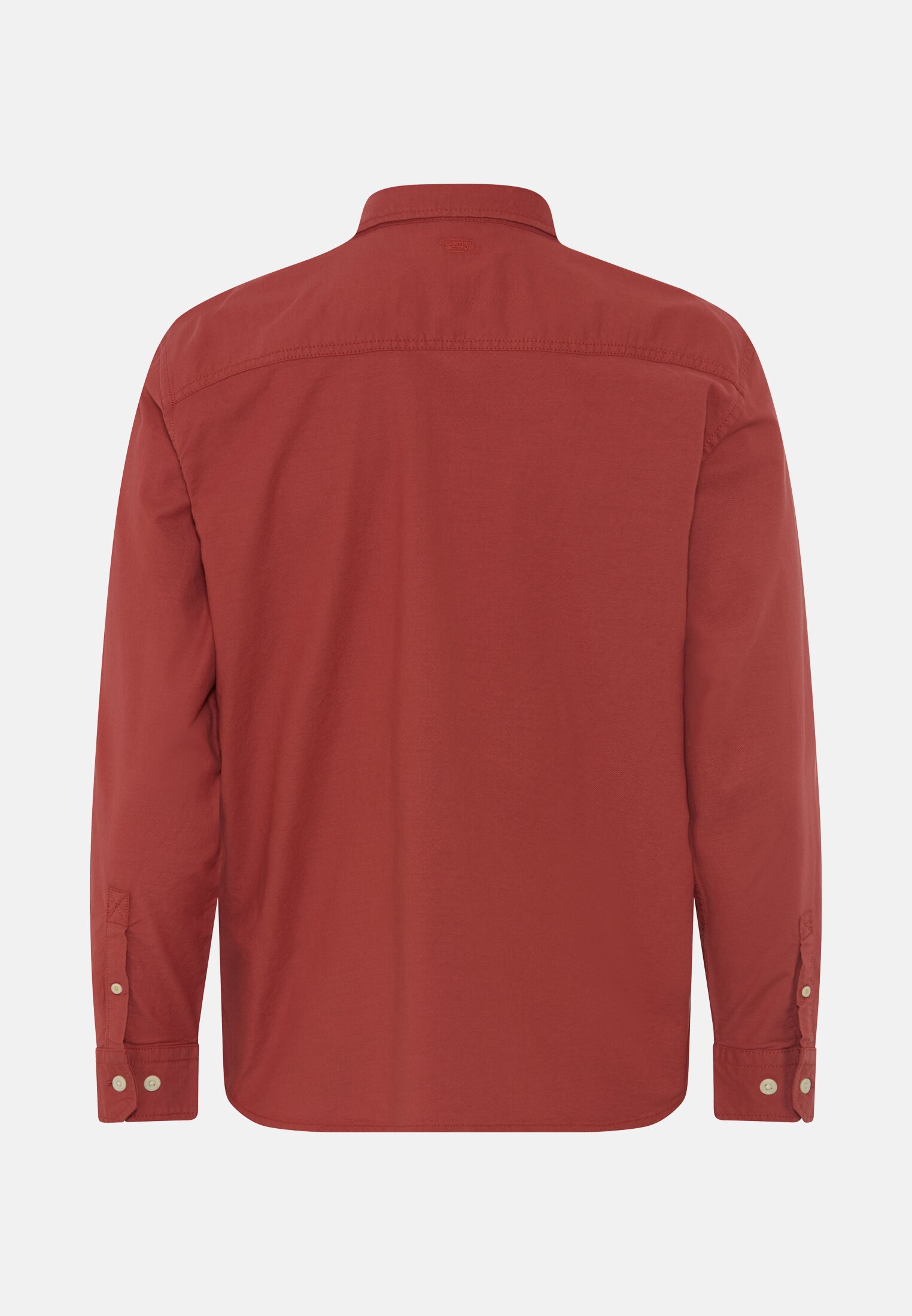 Men Long sleeve shirt with chest pocket Red frontal back