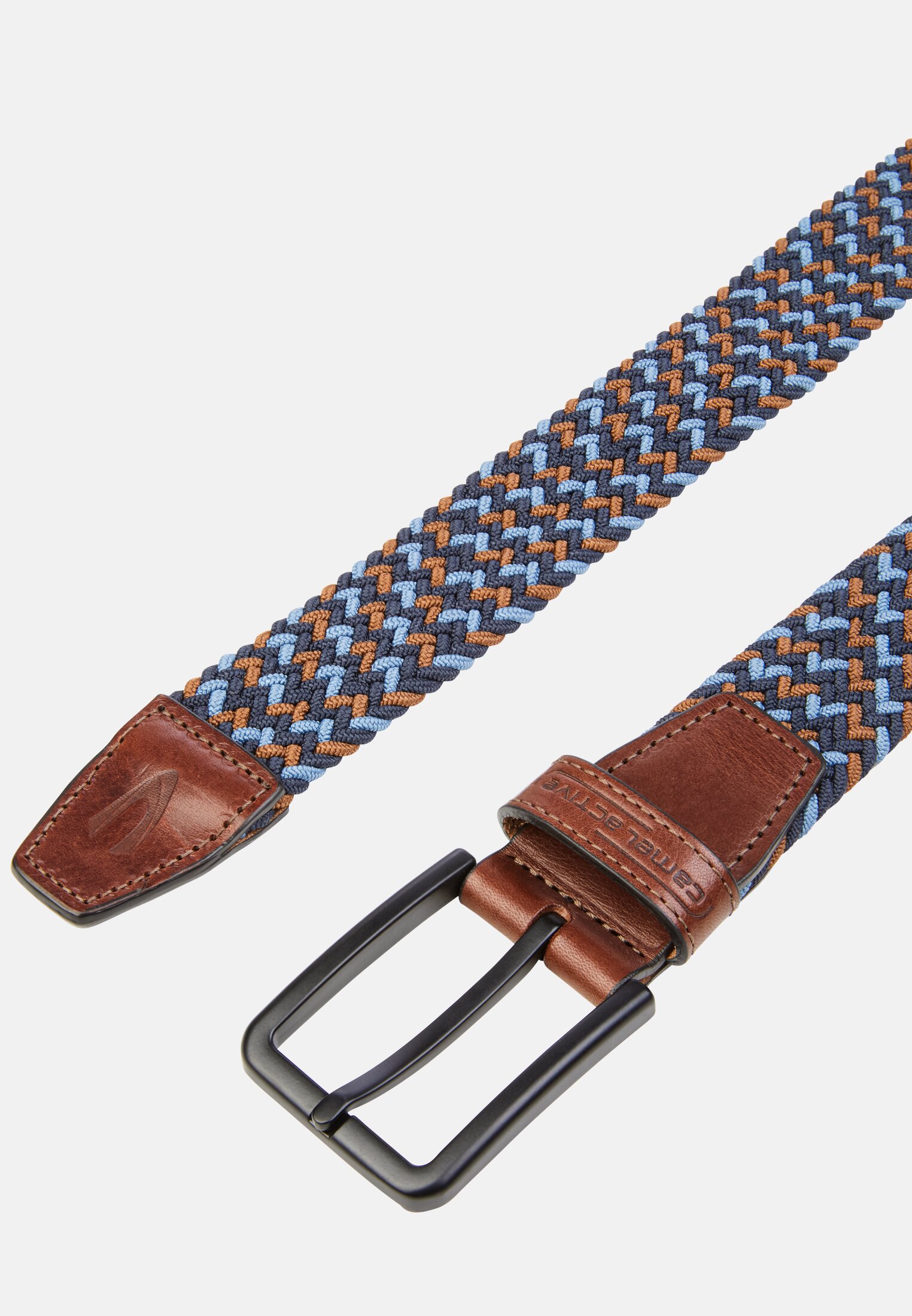 Men Elastic braided belt Night Blue