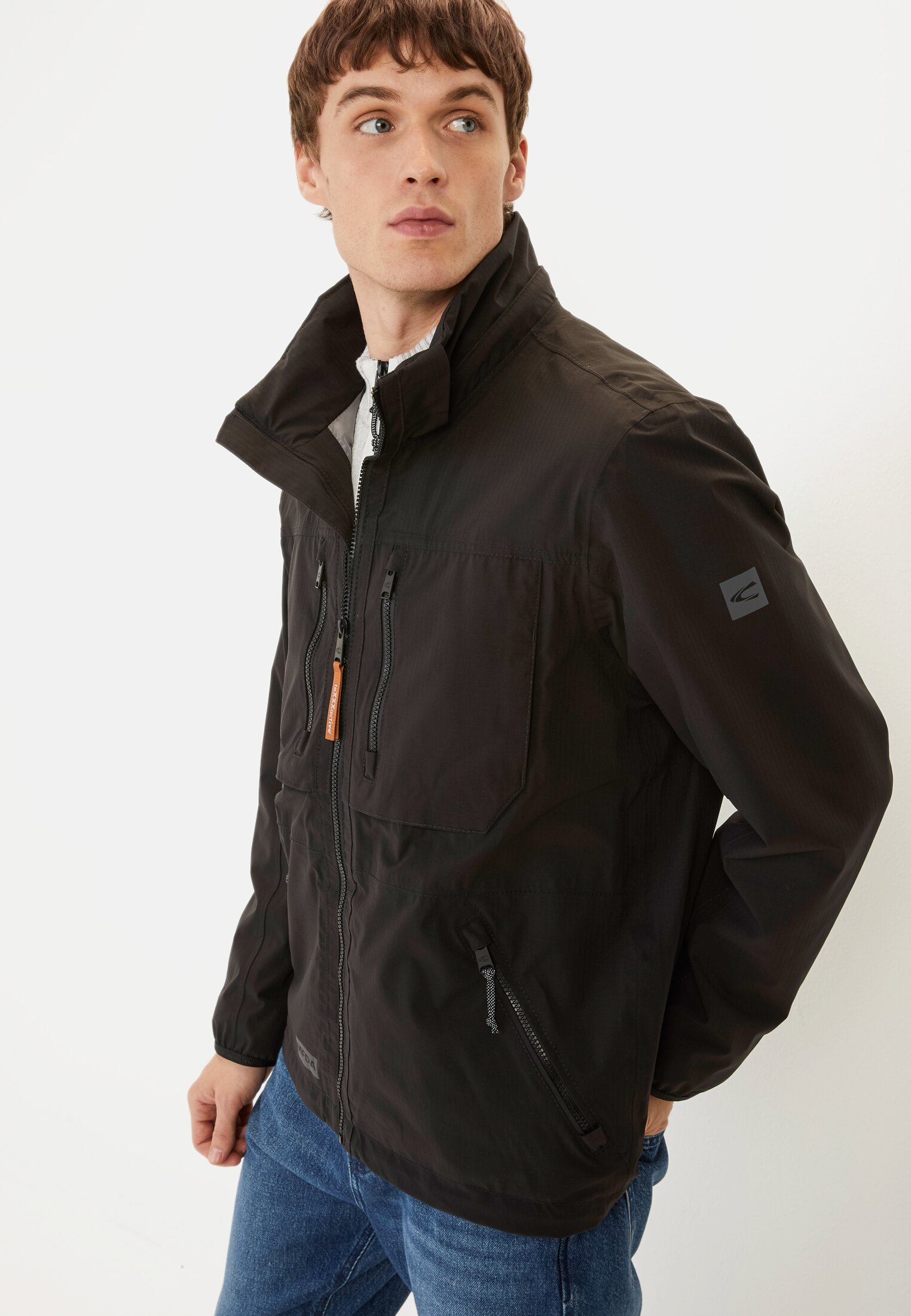Men TeXXXactive® Windbreaker with removable hood Black worn emotional