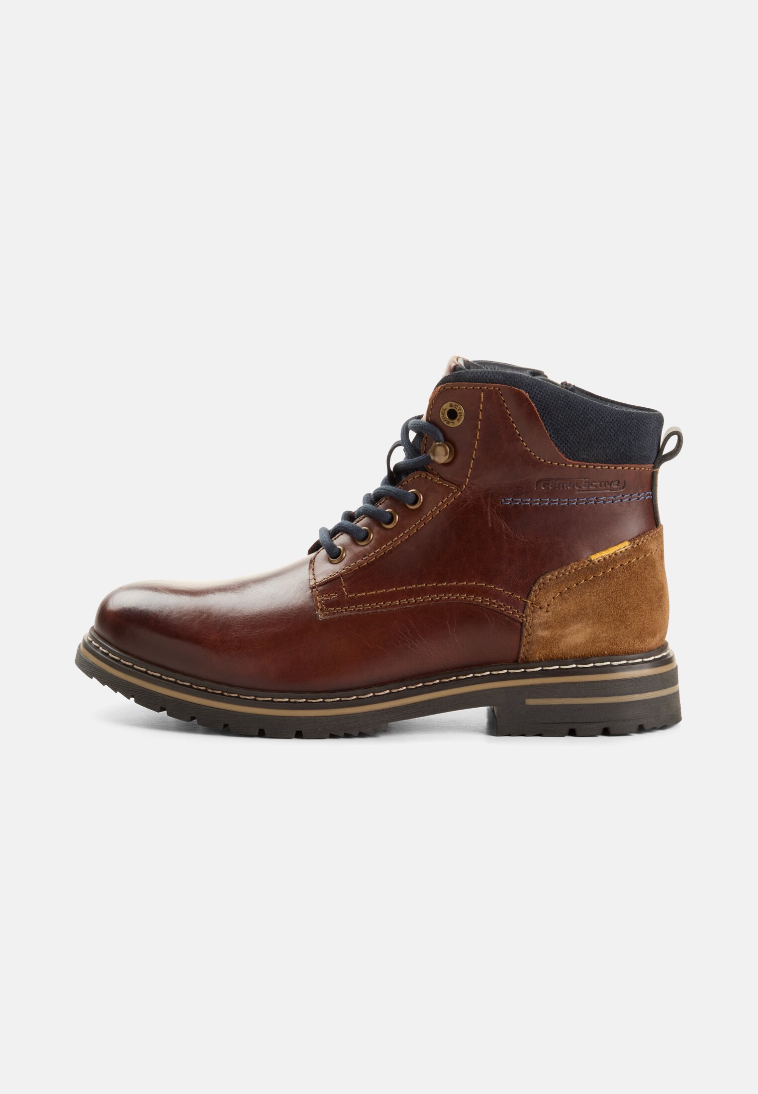 camelactive_Stiefel_cognac_blau_53BTA03-0120-476_0G Herren BOSTON Leder Boot Braun frontal vorn