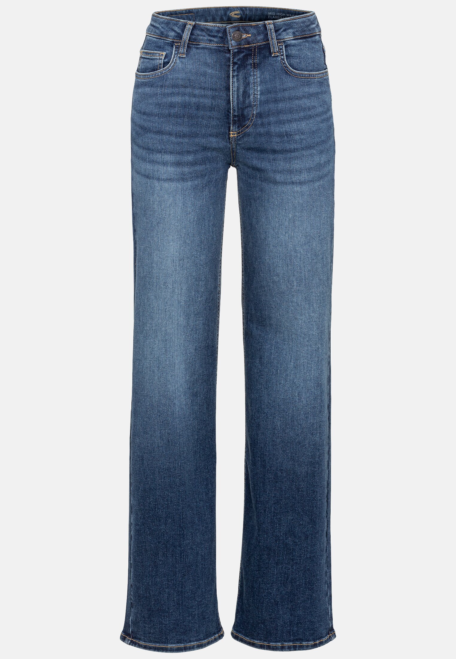 Damen 5-Pocket Jeans mit weiten Hosenbeinen Blau frontal vorn