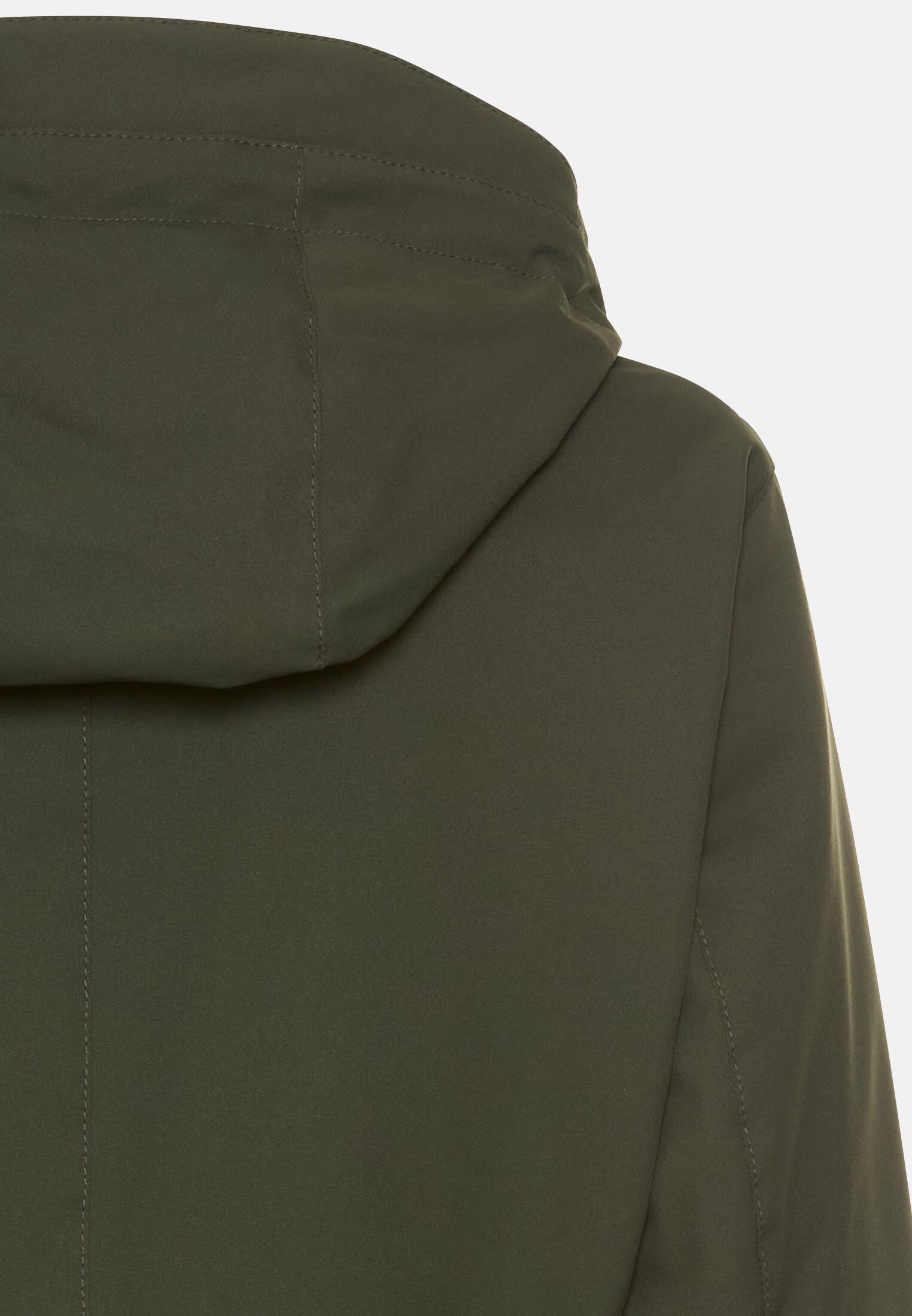 Damen Funktionsjacke mit abnehmbarer Kapuze Waldgrün hinten nah