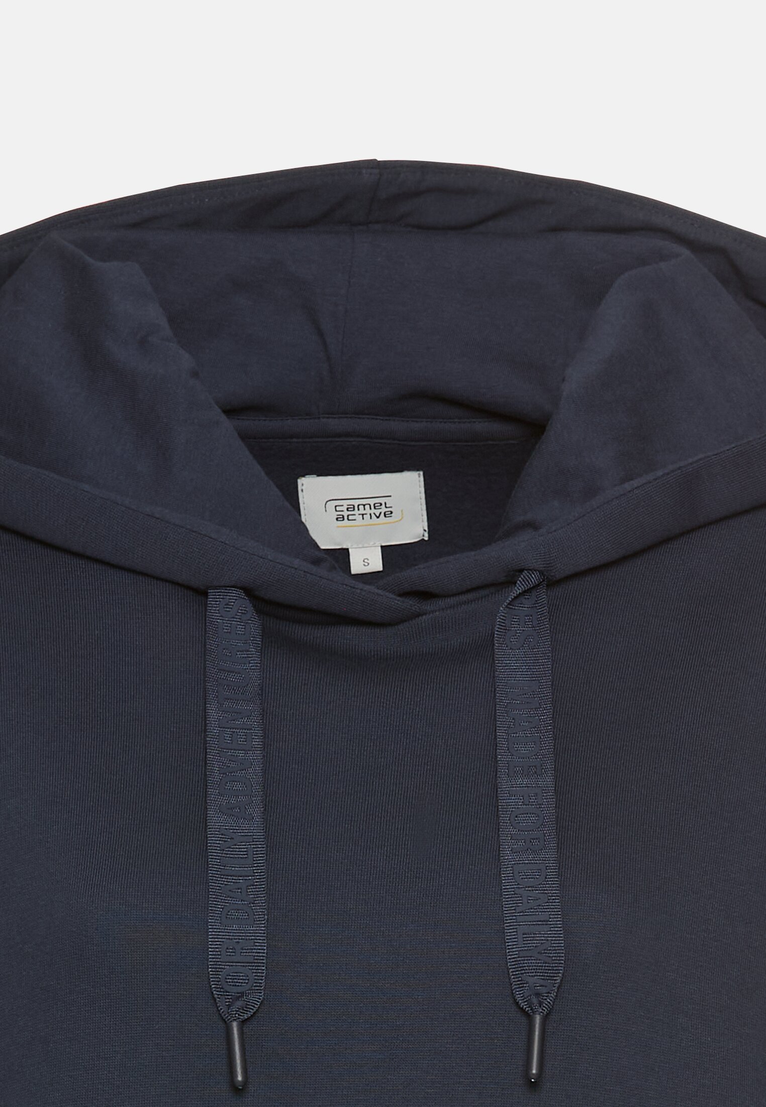 Damen Hoodie aus reiner Baumwolle Nachtblau vorne nah