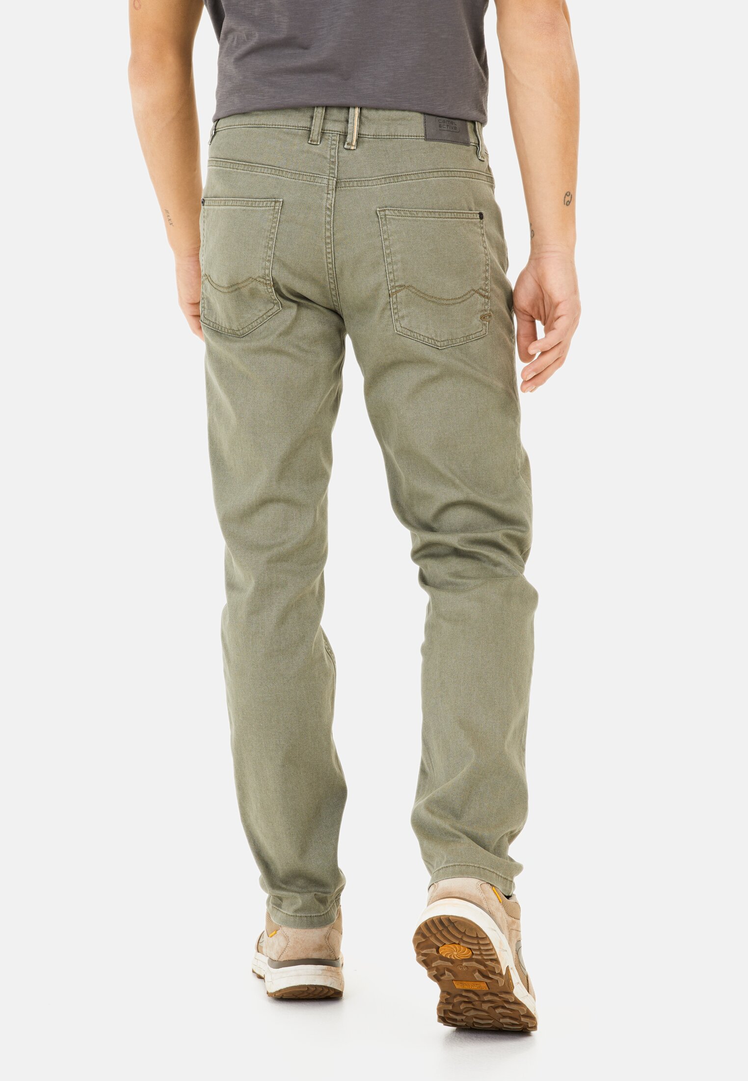 Men Regular Fit 5-pocket trousers Green worn back