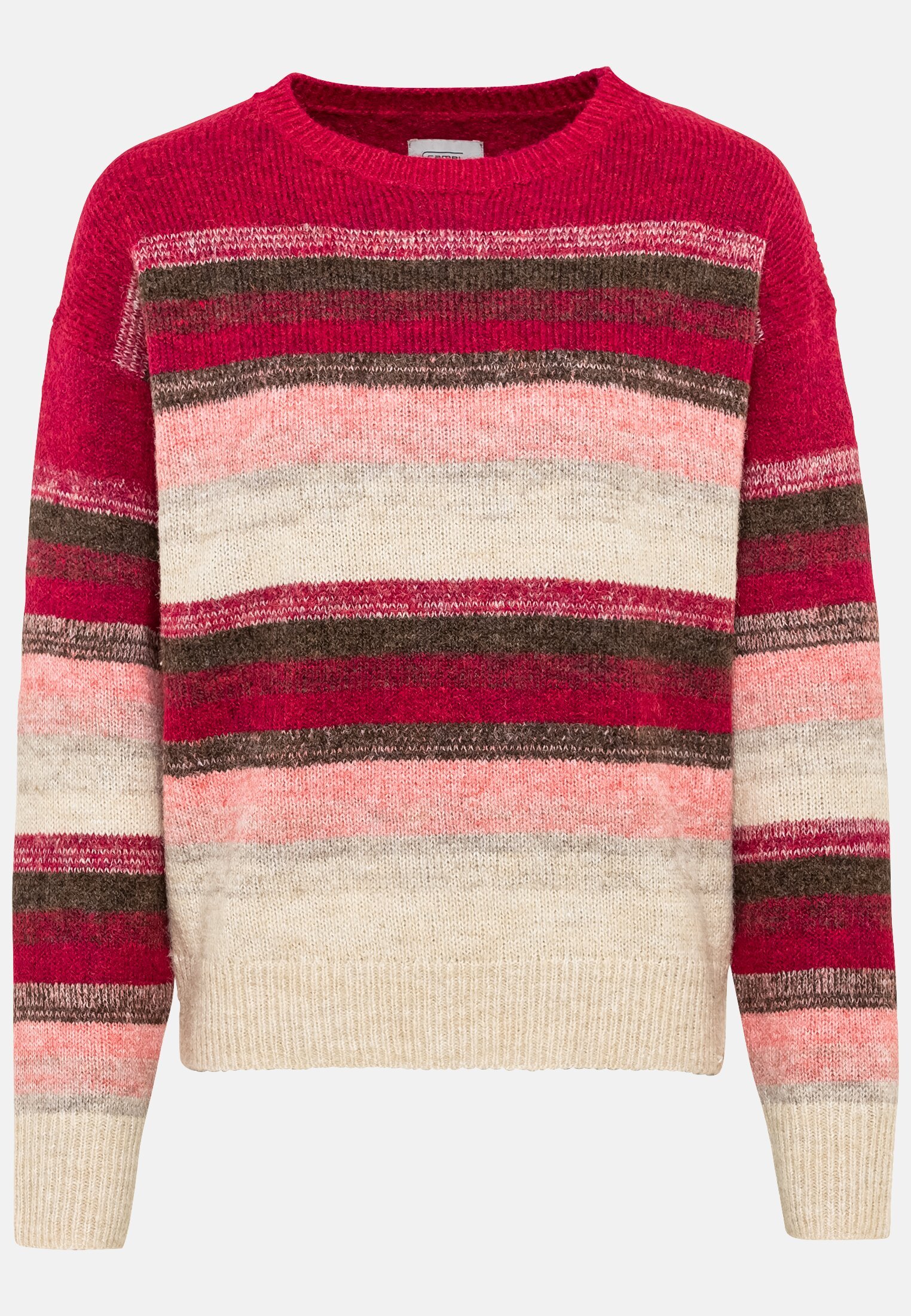 Damen Strickpullover aus recyceltem Materialmix Mehrfarbig frontal vorn