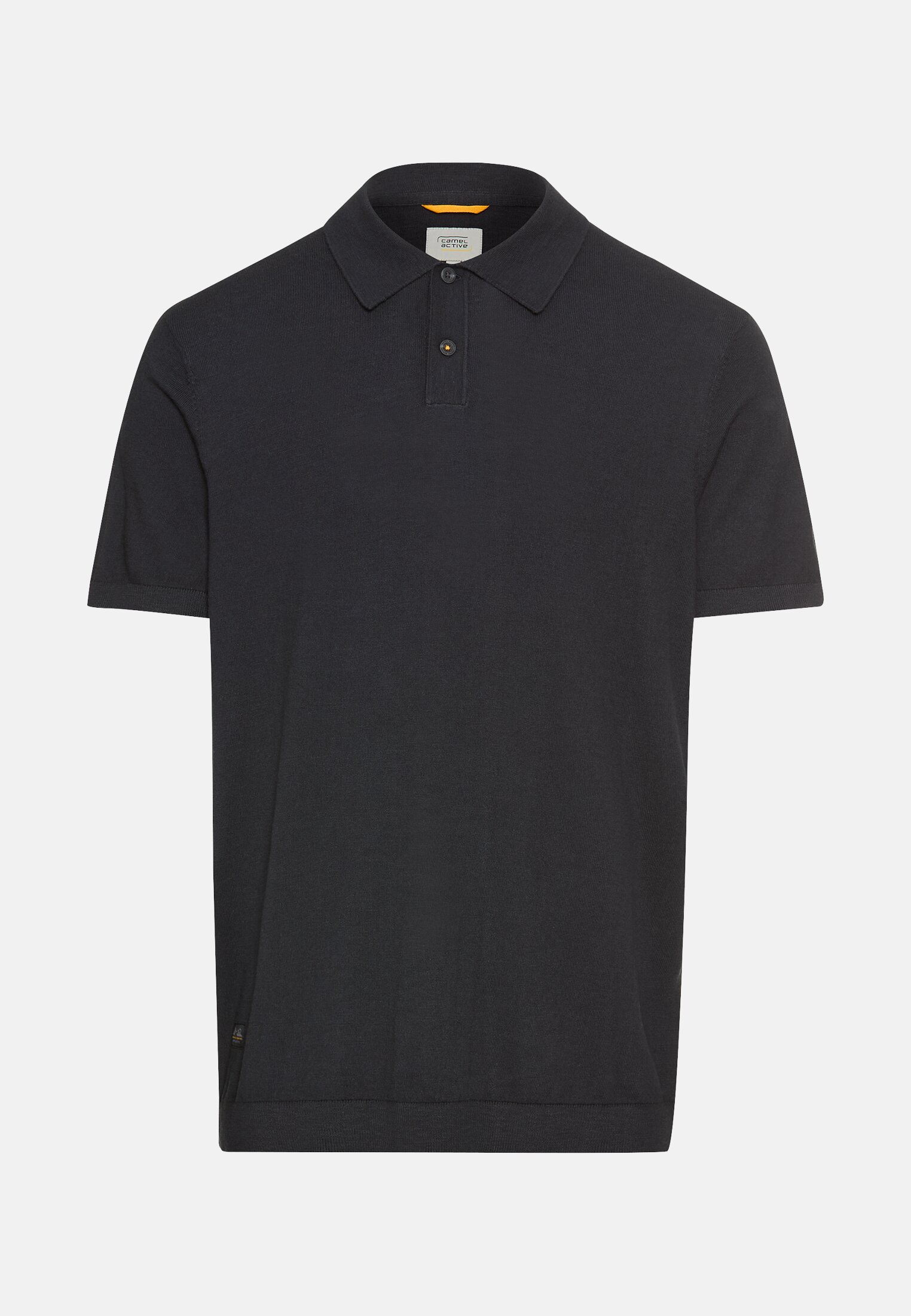 Herren Leichtes Strick-Polo aus reiner Baumwolle Navyblau frontal vorn