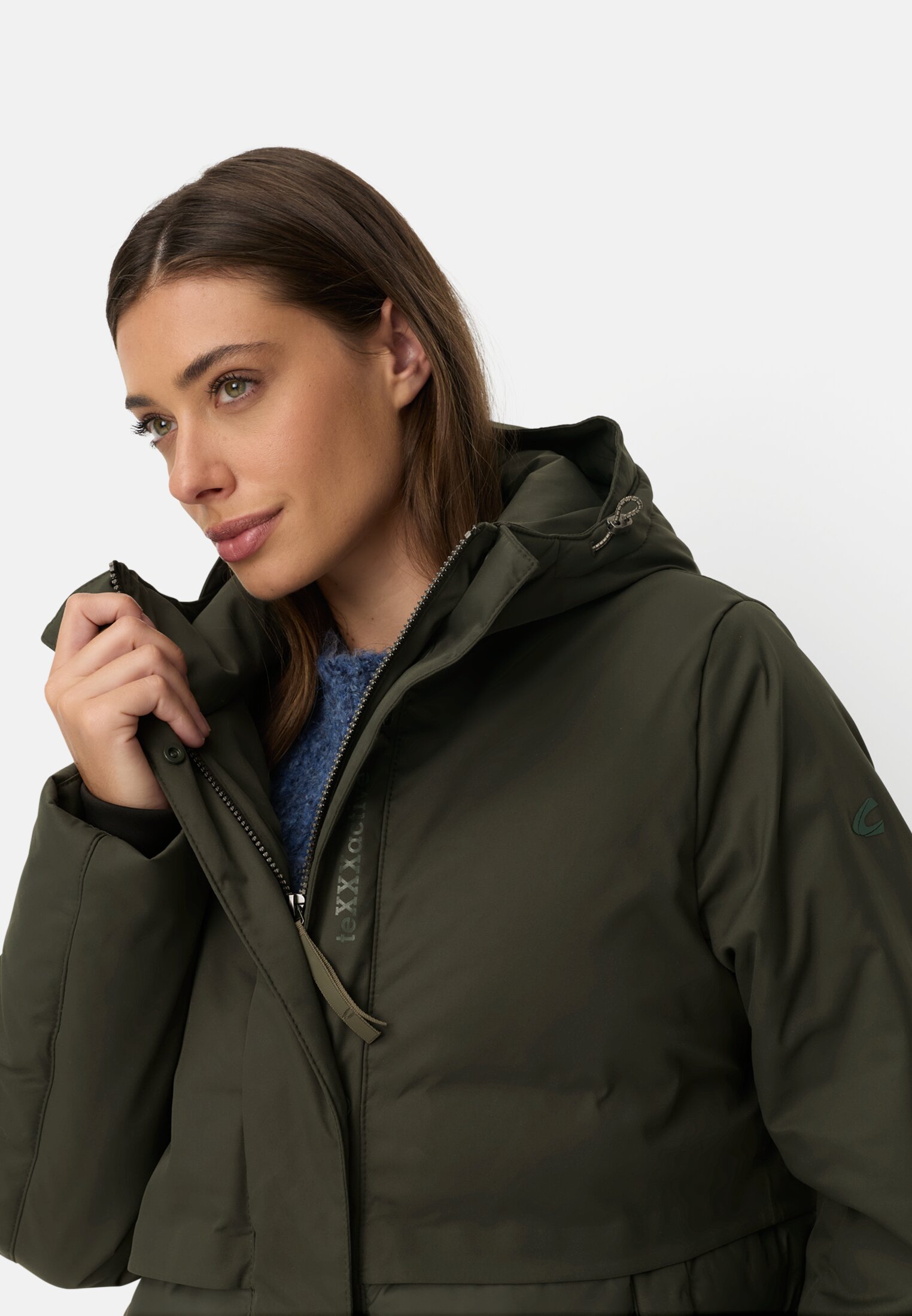 Vrouwen Waterdichte functionele parka met getapete naden Donker Groen gedragen emotional
