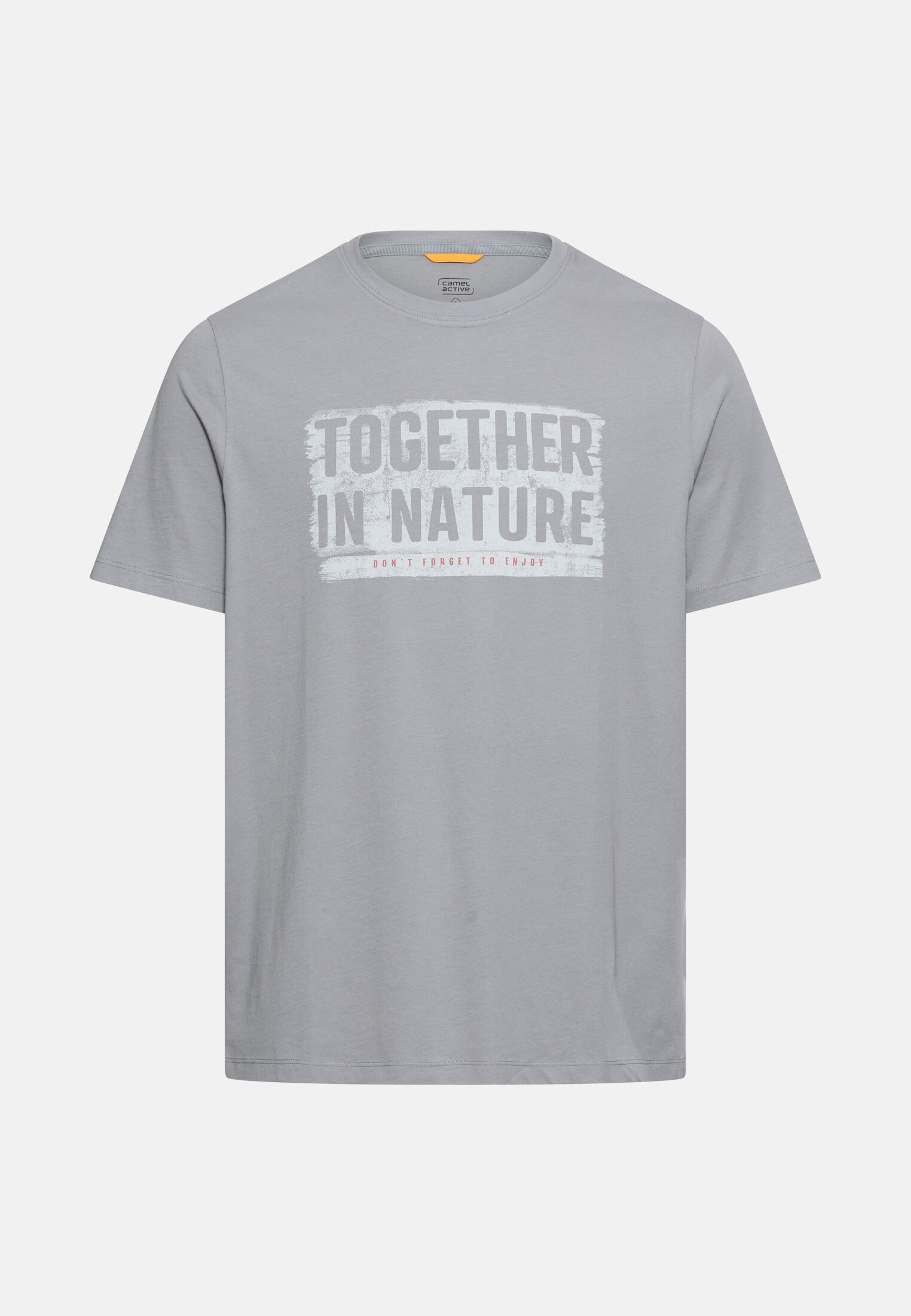 Heren T-shirt van puur katoen Grijs frontaal voor