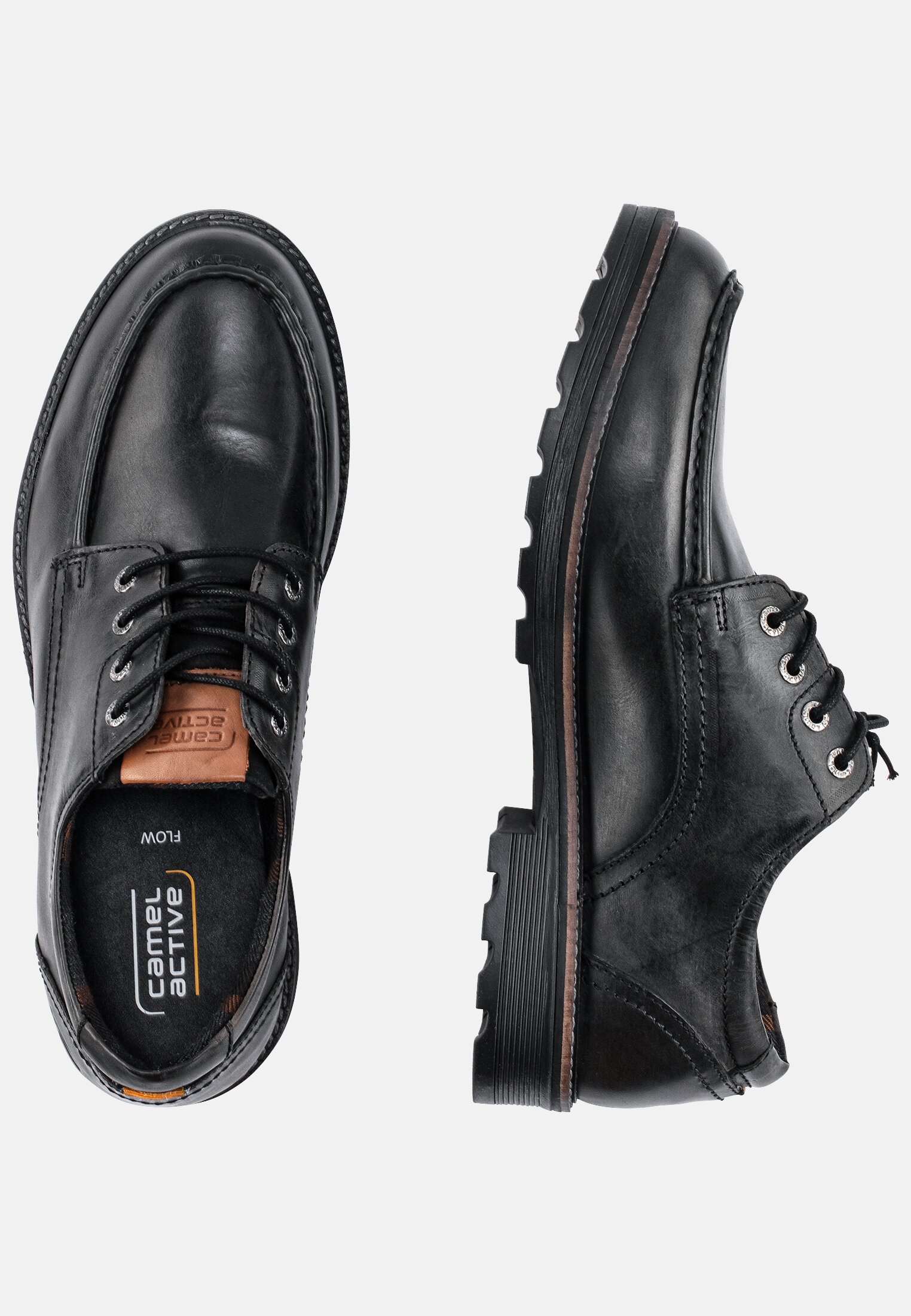 Men FLOW Oxford shoes made of genuine leather Black