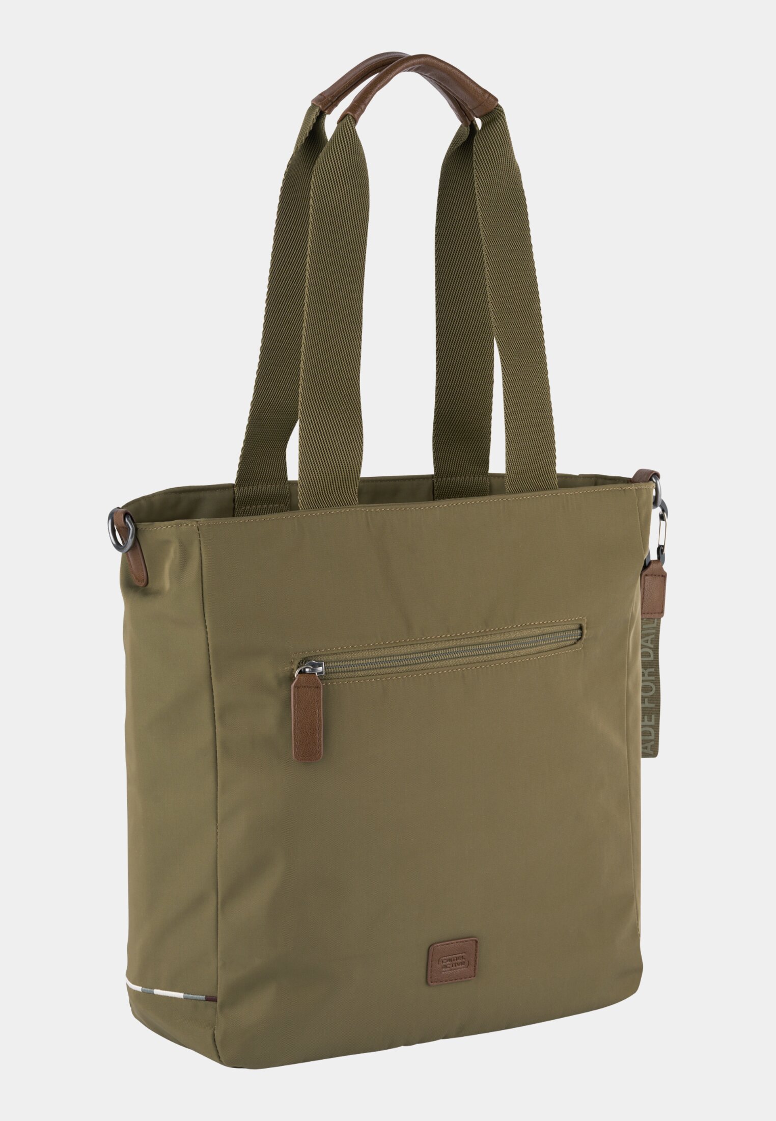 Damen AURUM  Zip Tote Bag mit abnehmbarem Schulterriemen Dunkelgrün frontal hinten