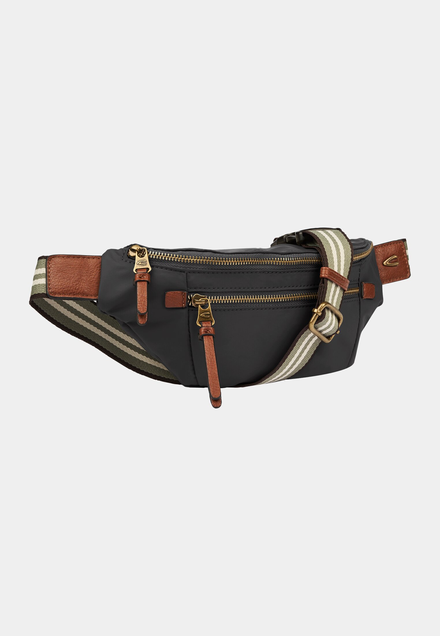 Women Belt bag with adjustable strap Black frontal front