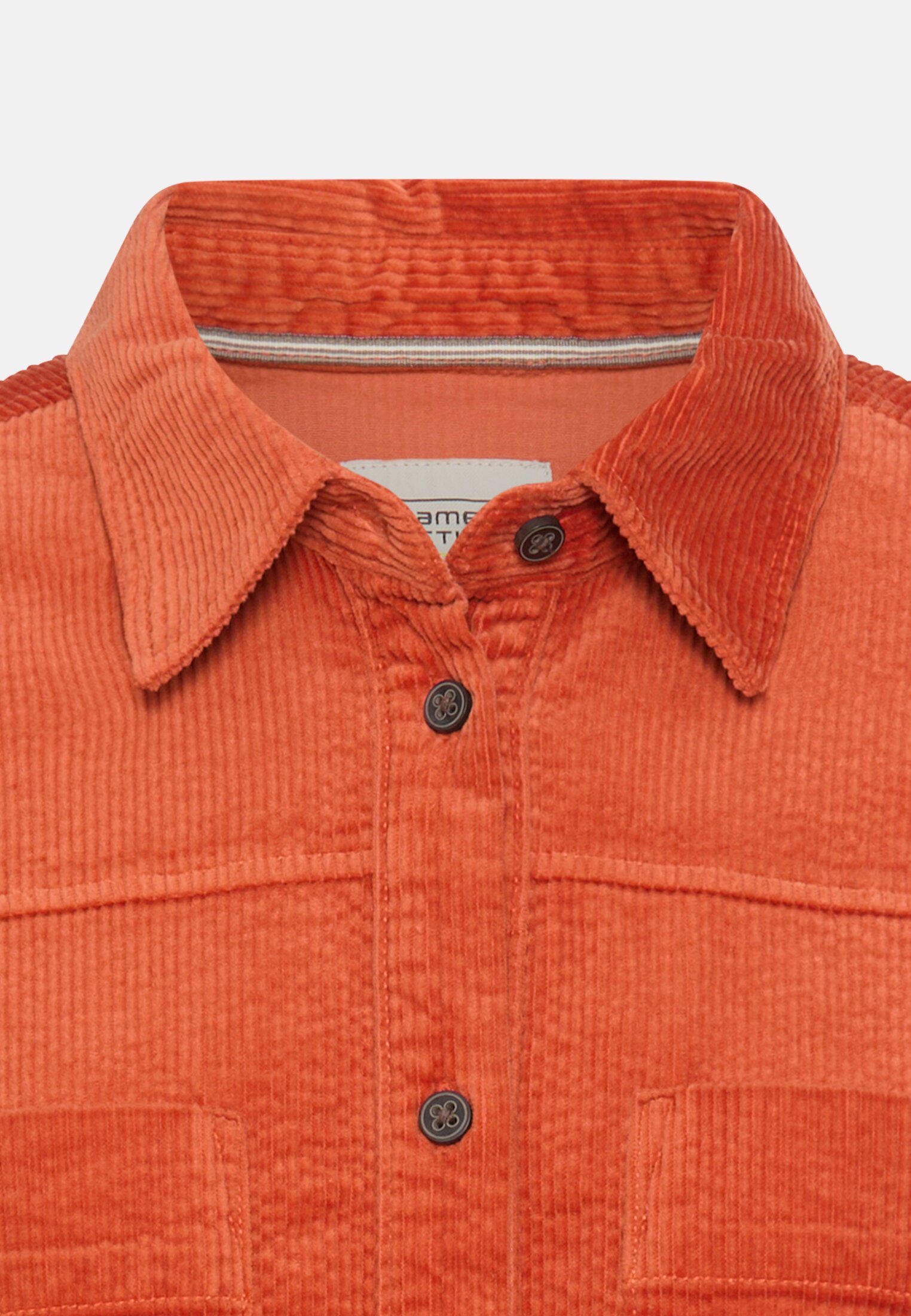 Damen Oversize-Bluse mit Hemdkragen Orange vorne nah