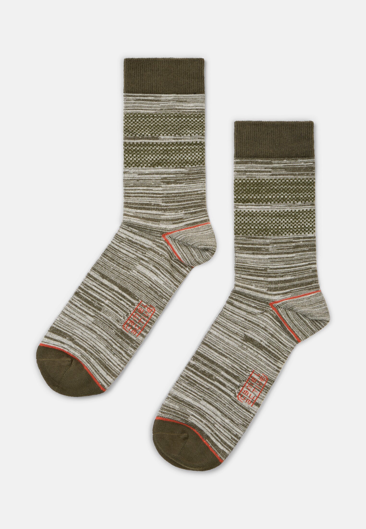 Men Socks in a pack of two, made from a cotton blend Green front close